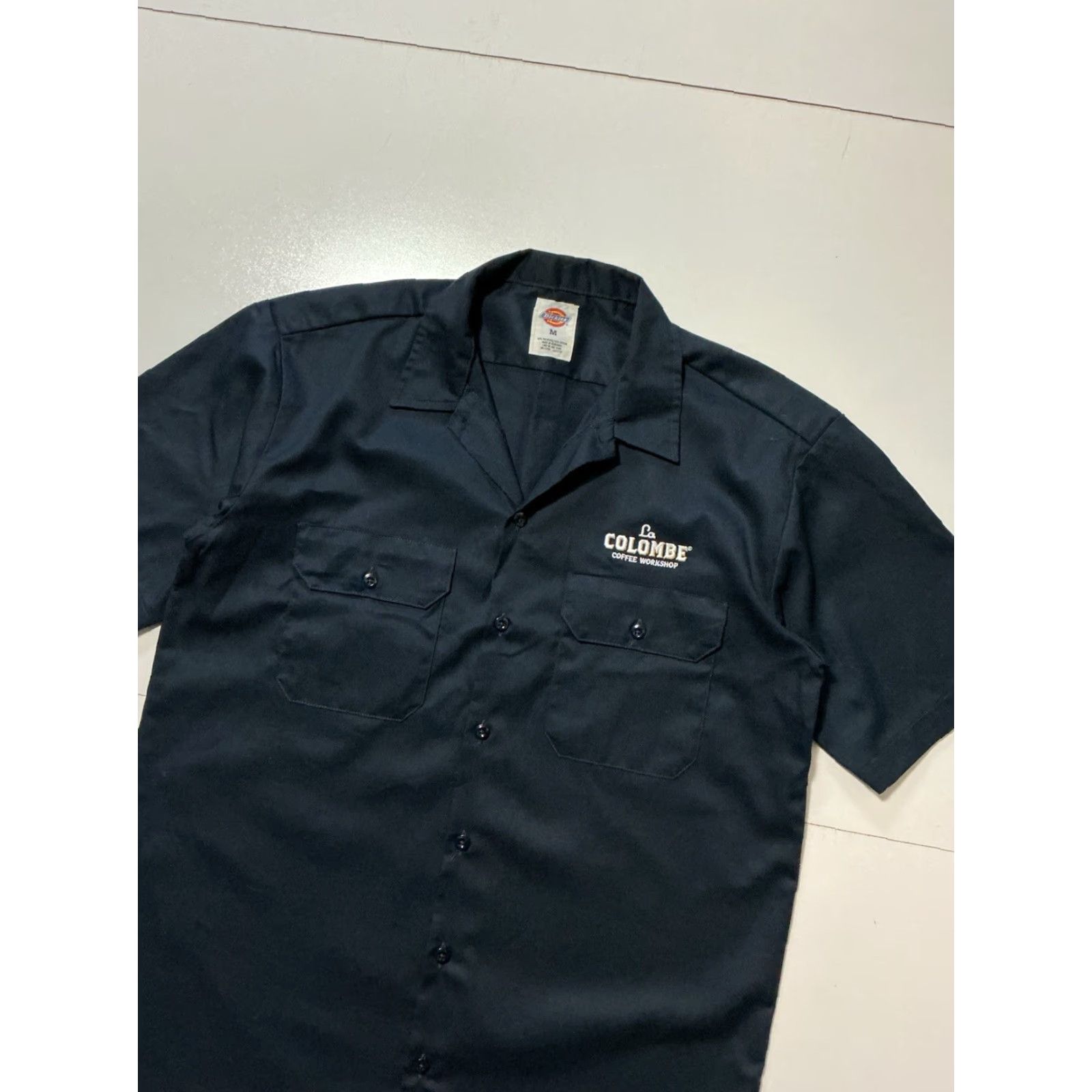Dickies VINTAGE Dickies La Colombe Coffee Workshop Wanna Grab A Coffee Button S/S Work Shirt MD Size US M / EU 48-50 / 2 - 4 Thumbnail
