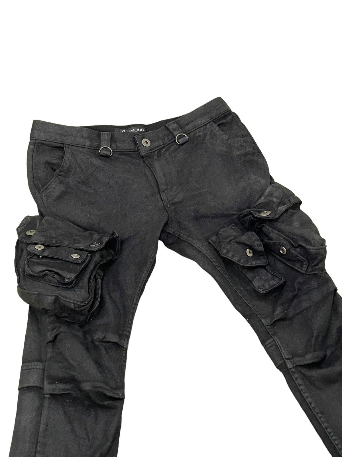 Japanese Brand Cargo Skinny Stretch Glamour Cotton Waxed Gas Mask 8🟦8 Size US 30 / EU 46 - 1 Thumbnail