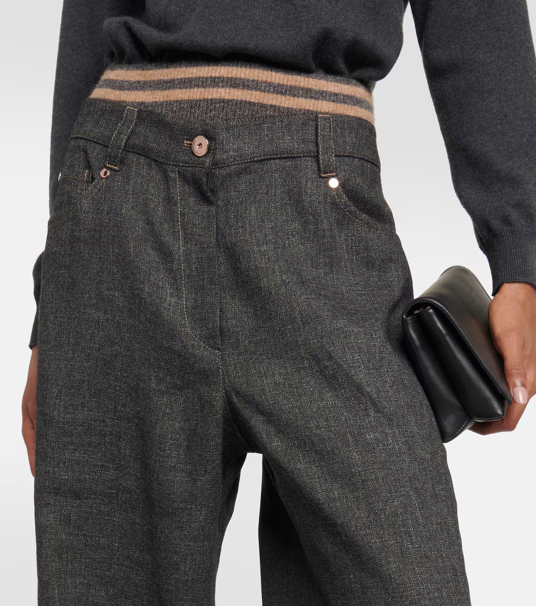 Brunello Cucinelli o1y0725 Casual Pant in Black Size 26" / US 2 / IT 38 - 4 Thumbnail