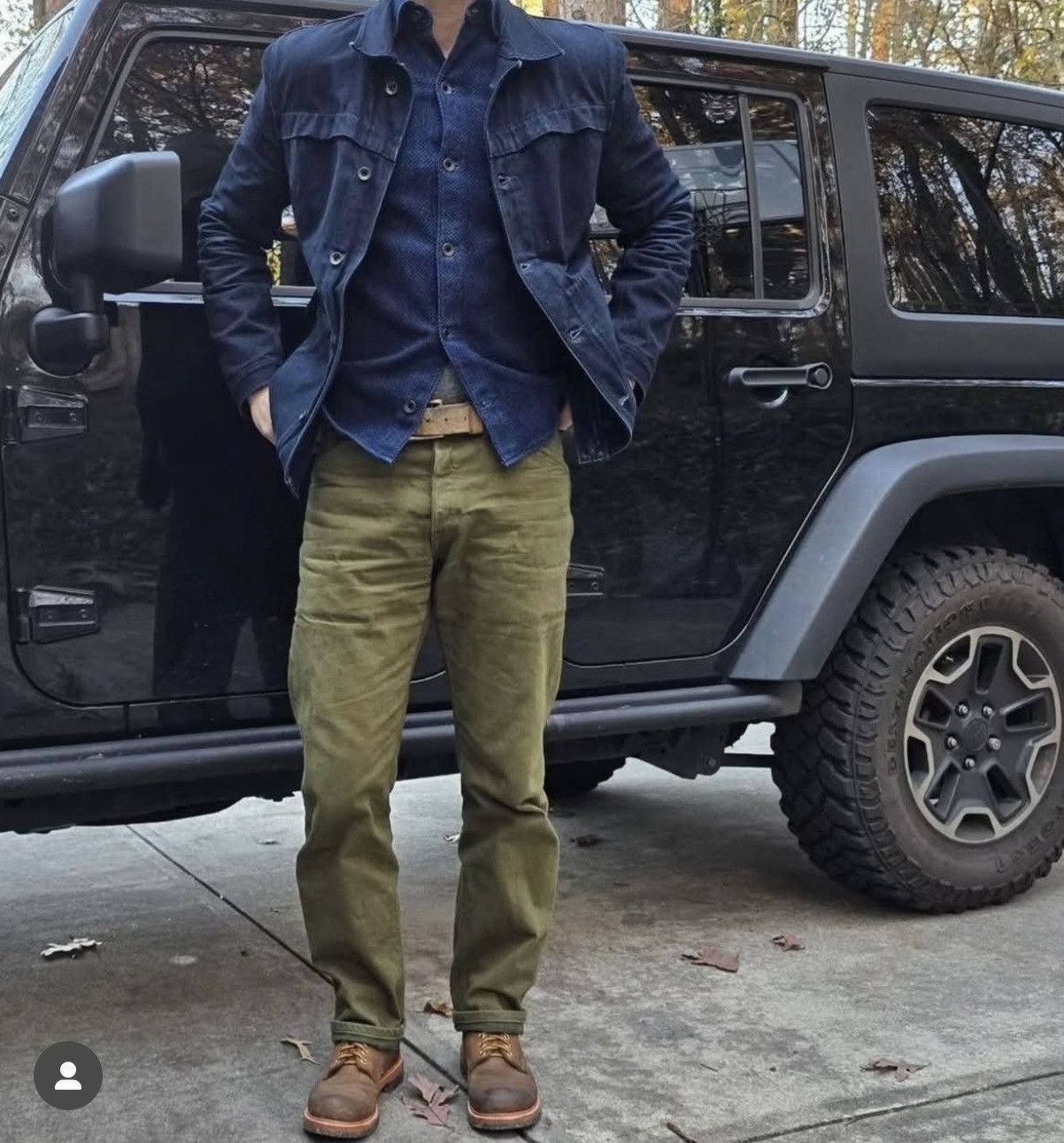 Japanese Brand Indigo/Black Selvedge Denim Heritage Jacket Size US L / EU 52-54 / 3 - 5 Thumbnail