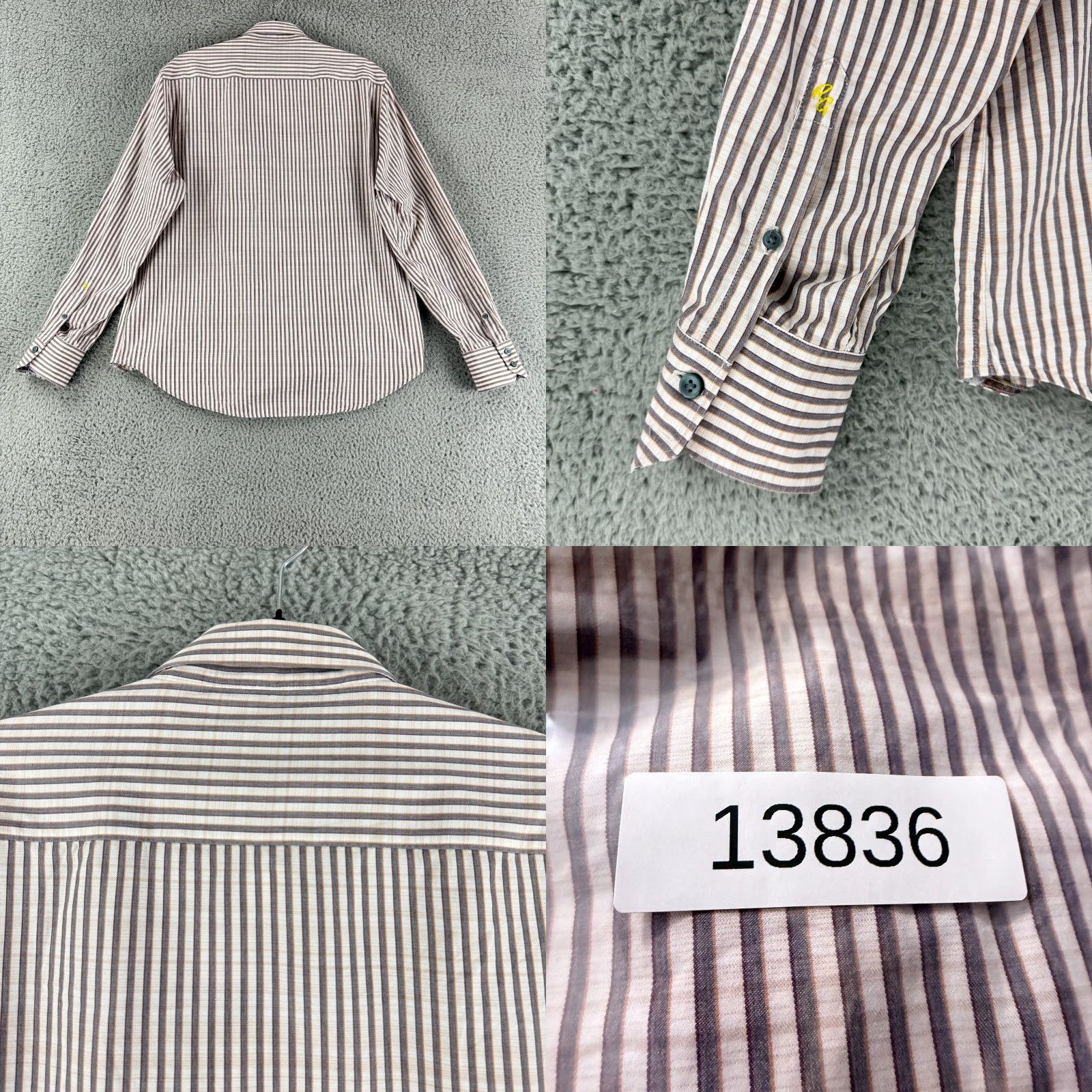 Robert Graham Robert Graham Button-Up Shirt Mens Large Gray Stripe Long Sleeve Classic Fit Size US L / EU 52-54 / 3 - 9 Thumbnail