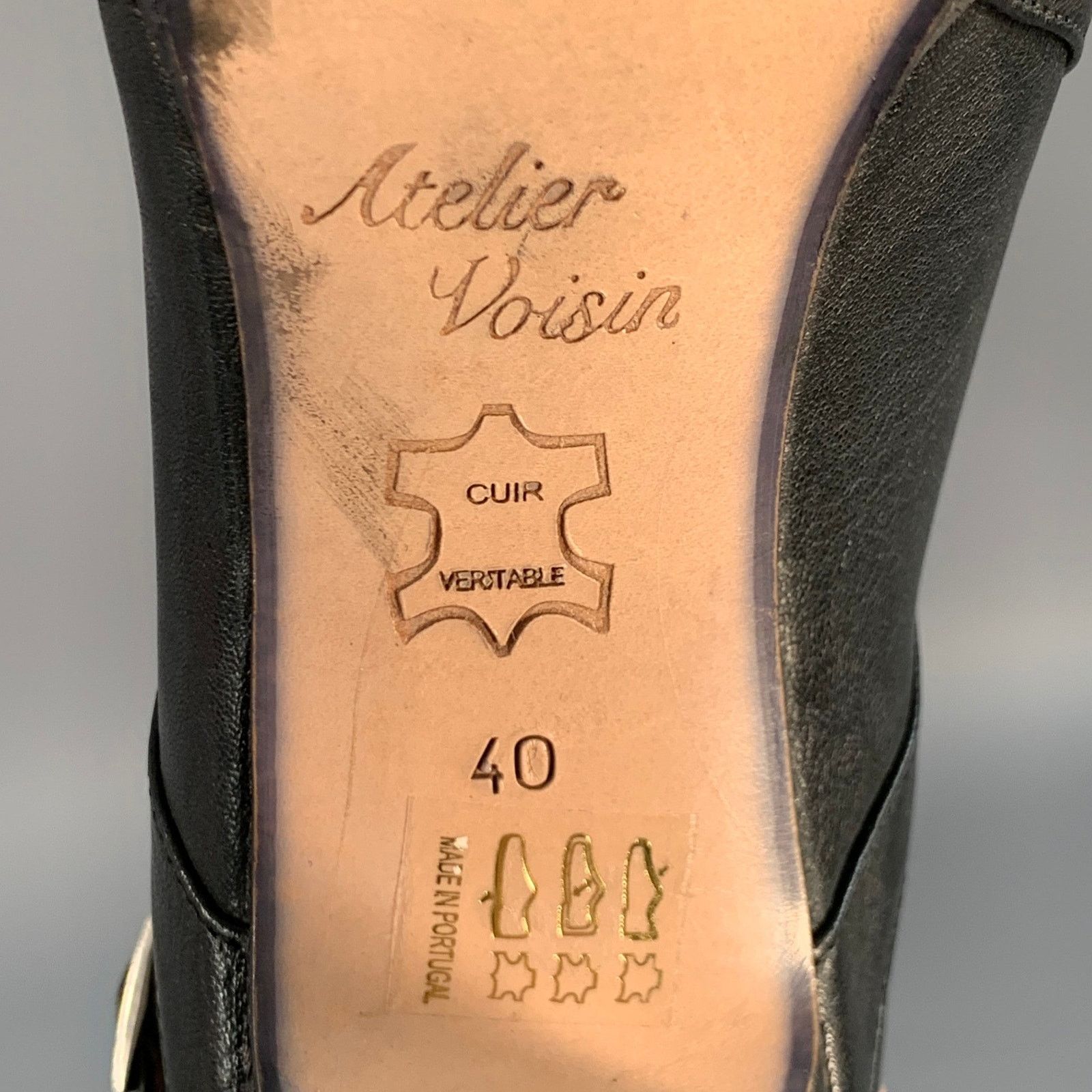 Other ATELIER VOISIN Leather Stacked Heel Buckle Ankle Bootie Size US 10 / IT 40 - 7 Thumbnail
