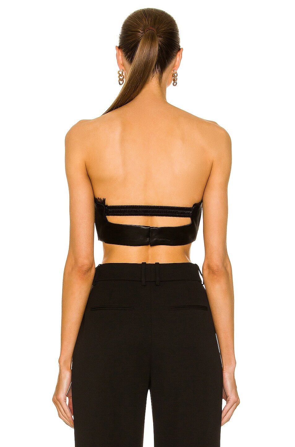 Saint Laurent Paris o1s1wg111024 Satin Bustier Top in Black Size M / US 6-8 / IT 42-44 - 3 Thumbnail