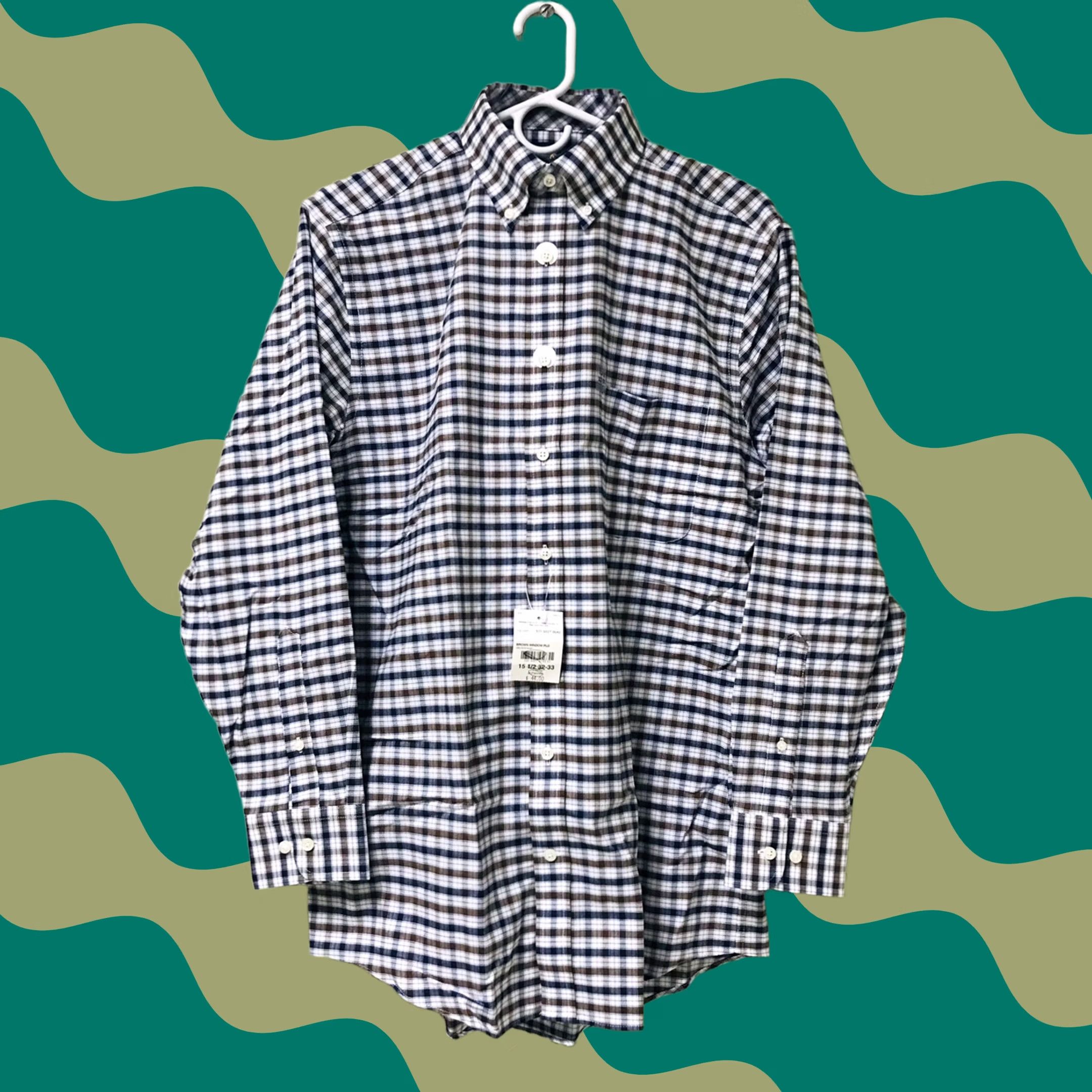 Stafford Stafford Men Dress Shirt Plaid Travel Wrinkle-Free Oxford Button Down Long Sleeve M Multicolor Size US L / EU 52-54 / 3 - 1 Thumbnail