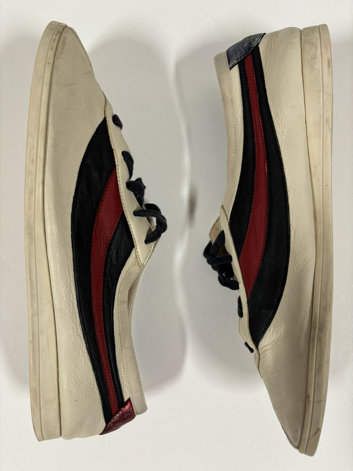 Designer × Gucci × Paolo Gucci FALACER Web Hebron Leather Stripe Low-Top Sneakers Trainers Size US 7.5 / EU 40-41 - 6 Thumbnail