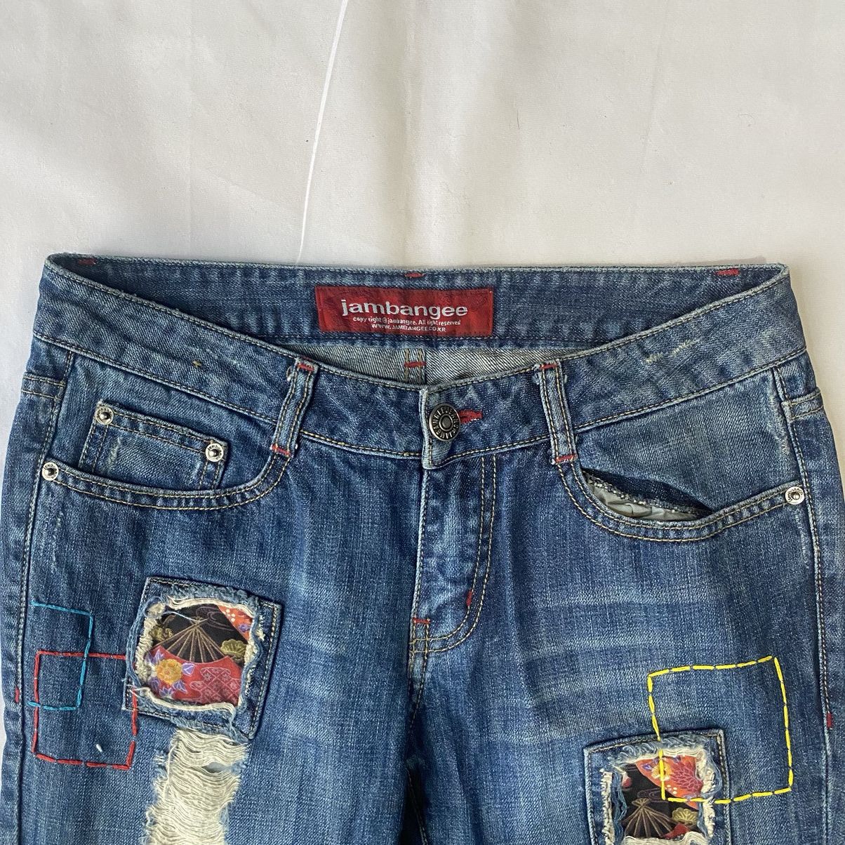 If Six Was Nine × Japanese Brand × Le Grande Bleu (L.G.B.) Jambangee Distressed Patchwork Denim Flared Y2K Grunge Style Size US 28 / EU 44 - 3 Thumbnail