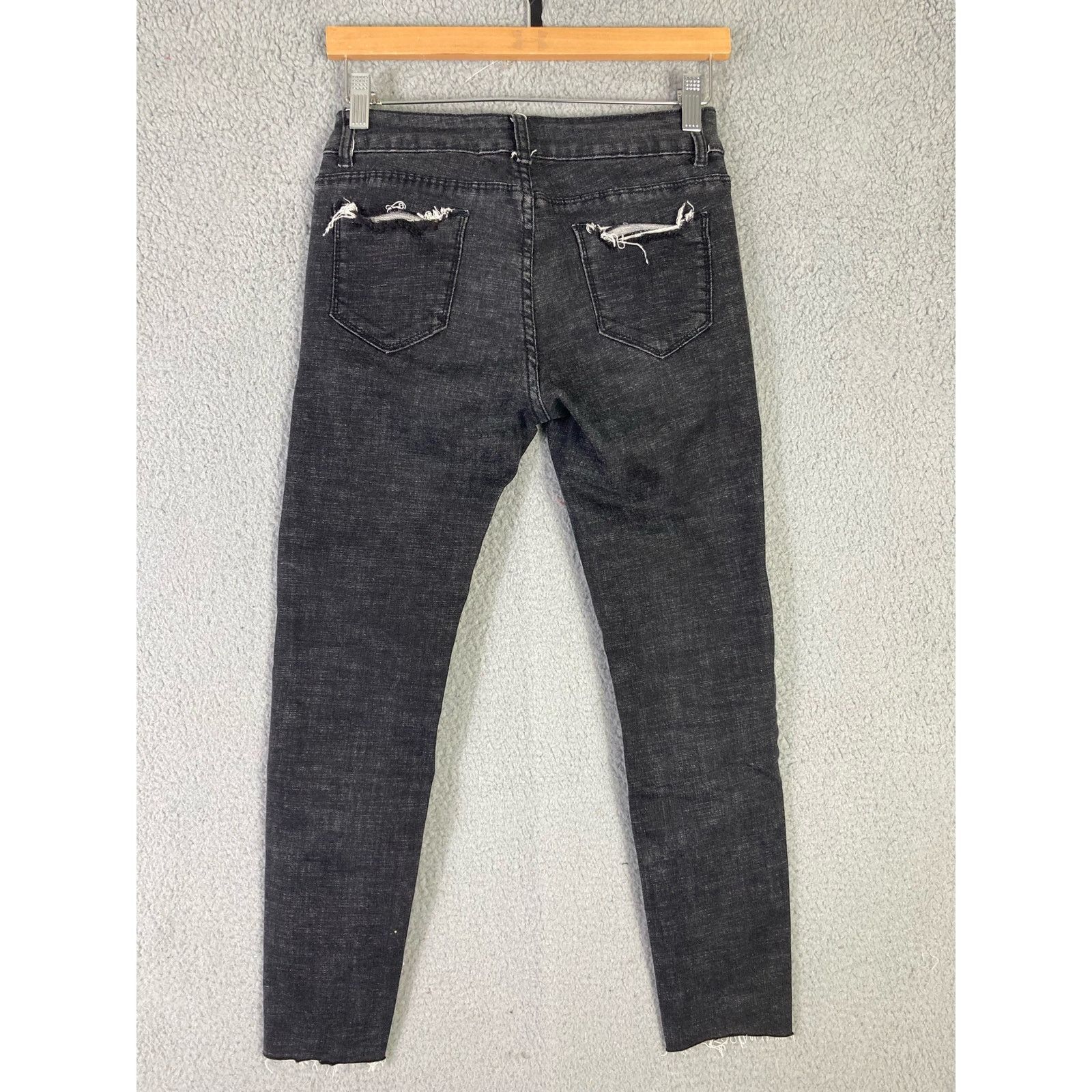Other Women's Distressed Skinny Jeans Black Size 26 Stretch Denim Size 26" / US 2 / IT 38 - 2 Thumbnail