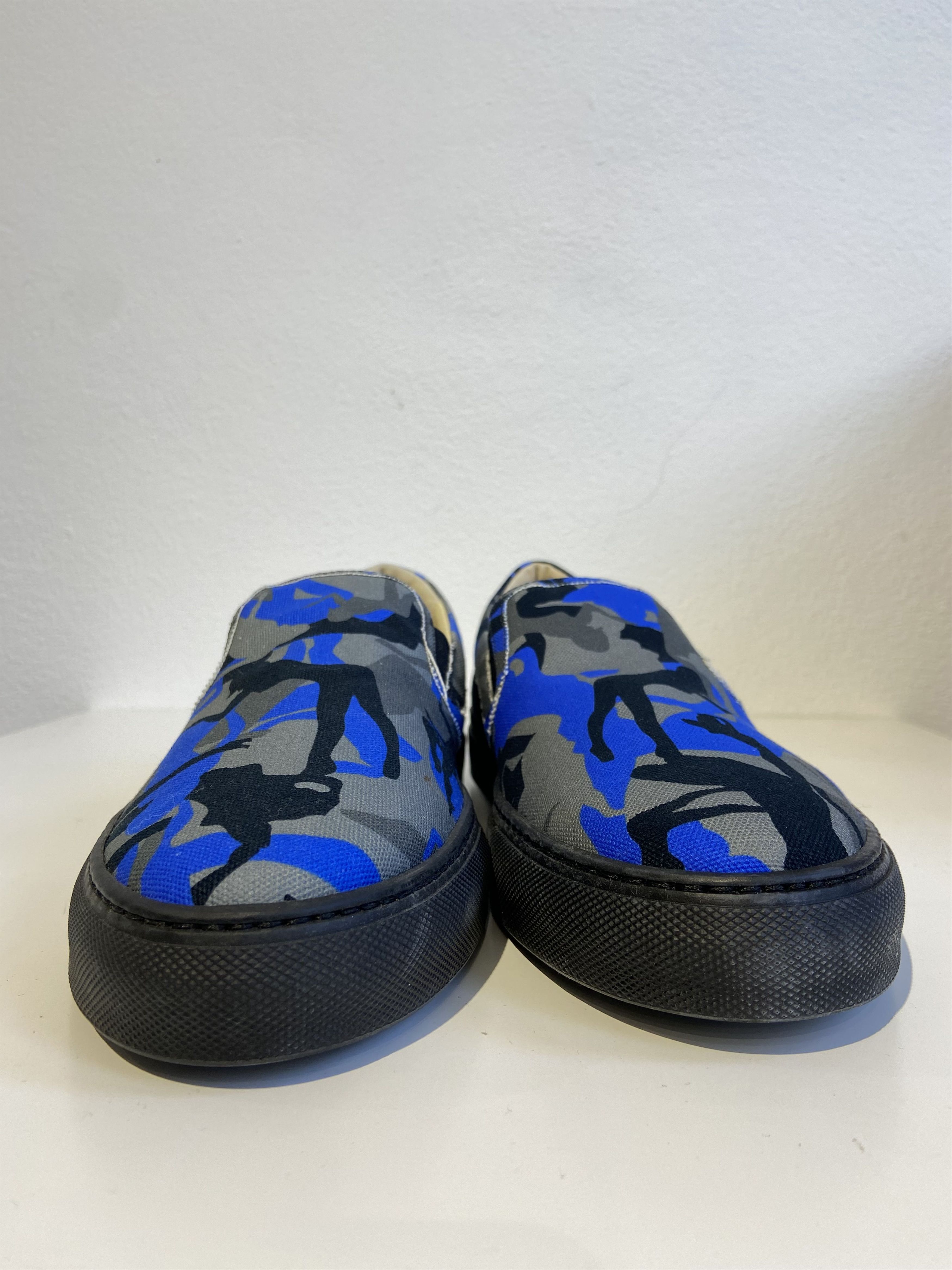 Barneys New York Barneys Camouflage Print Canvas Slip-On Sneakers Size US 10.5 / EU 43-44 - 3 Thumbnail