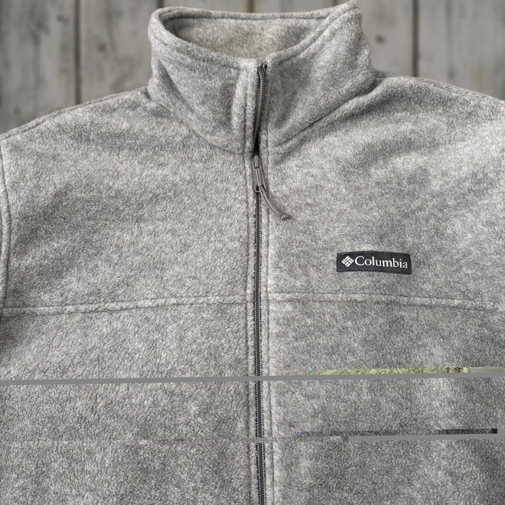 Vintage Columbia Jacket Mens L Steens Mountain Fleece Full Zip Gray Solid Outdoor Casual Workwear Golf Hiking Walking | 29.5" Length | Regular Fit Size US L / EU 52-54 / 3 - 1 Thumbnail
