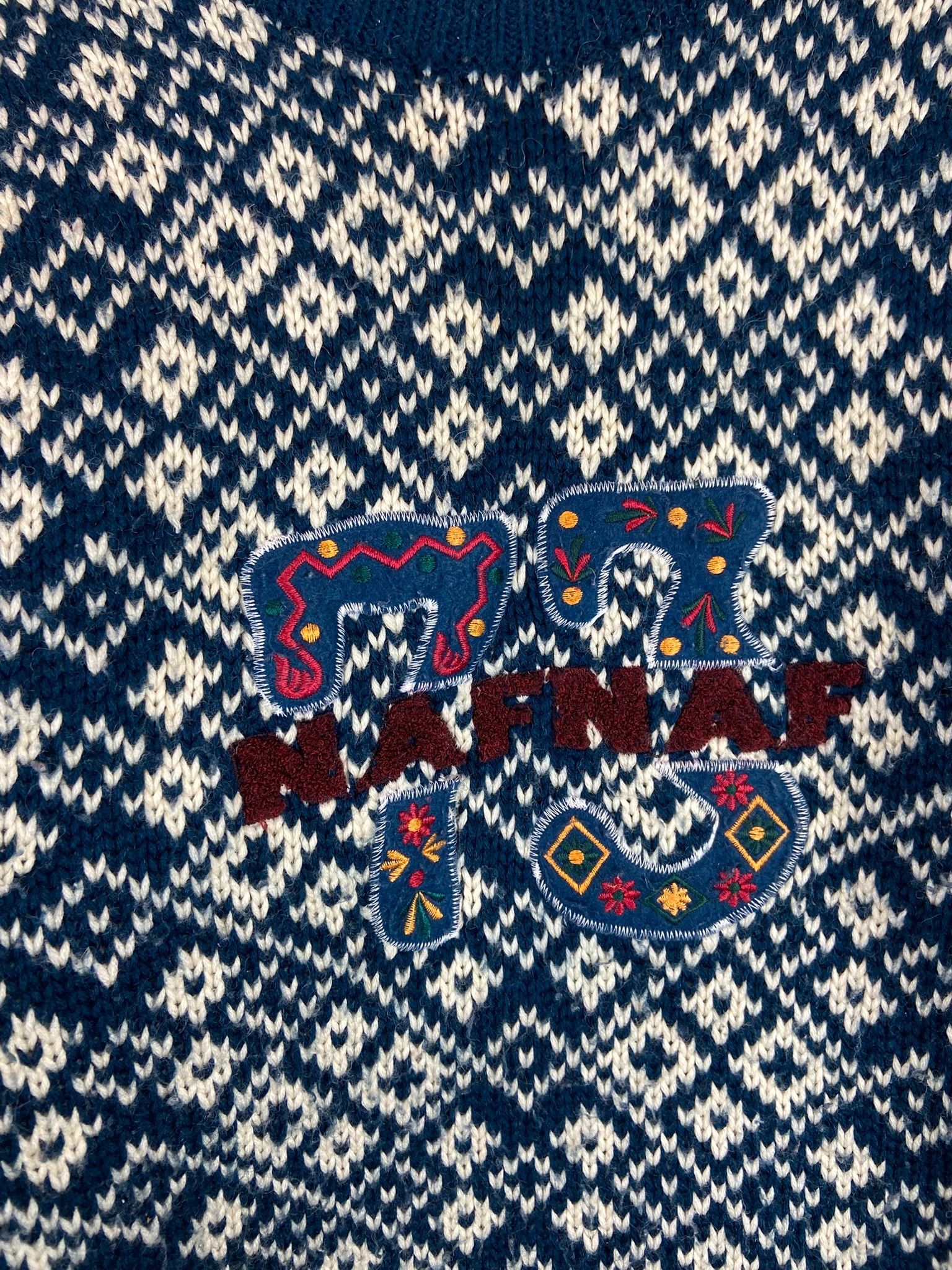 Vintage Naf Naf Knit Sweater – Vintage Nordic Pattern, L Size US L / EU 52-54 / 3 - 2 Thumbnail