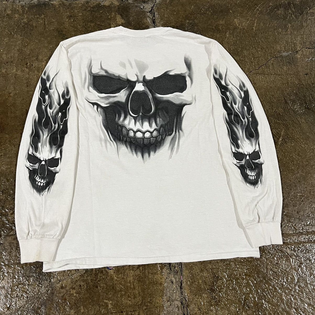 Affliction × JNCO × Vintage Crazy Y2K Affliction Style Skull Grunge Goth Longsleeve Tee Size US S / EU 44-46 / 1 - 7 Thumbnail