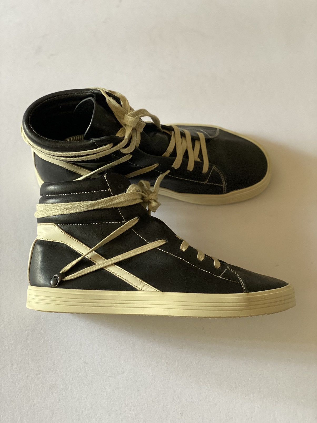 Rick Owens - black leather geothrasher