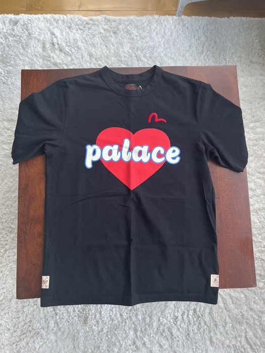 Palace Palace Evisu Heart T shirt Black | Grailed