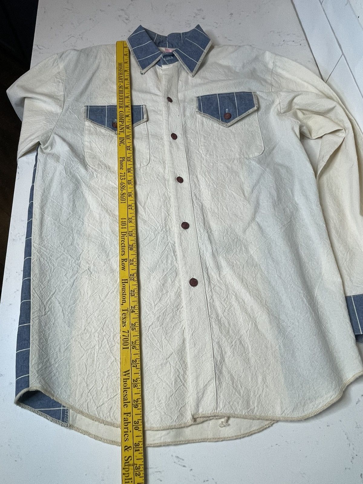 Other Vintage Feed Sacks Long Sleeve Button Down Sz M Size US M / EU 48-50 / 2 - 7 Thumbnail