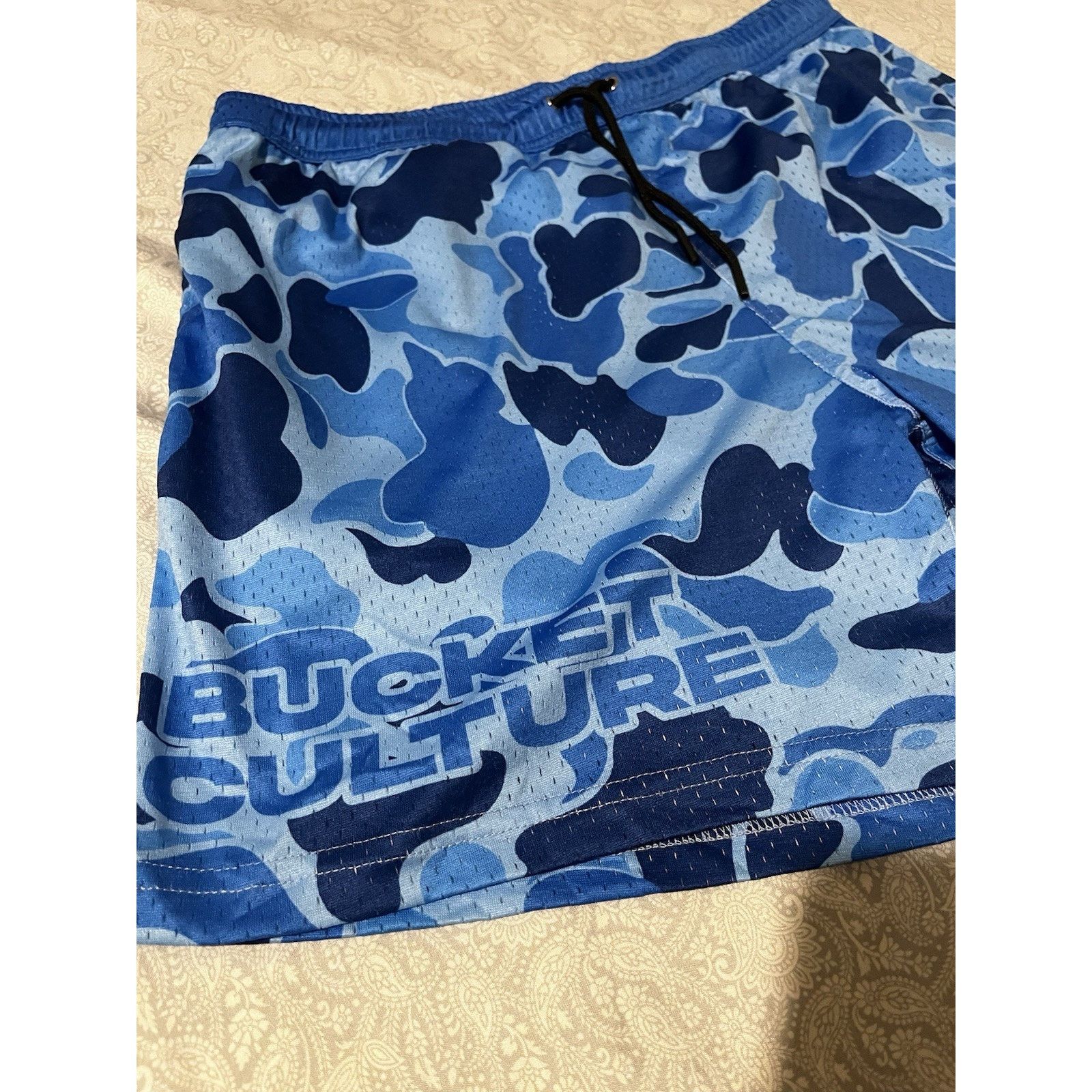 Other Bucket Culture Blue Camo Shorts Men’s XL Mesh Streetwear Size US 38 / EU 54 - 2 Thumbnail