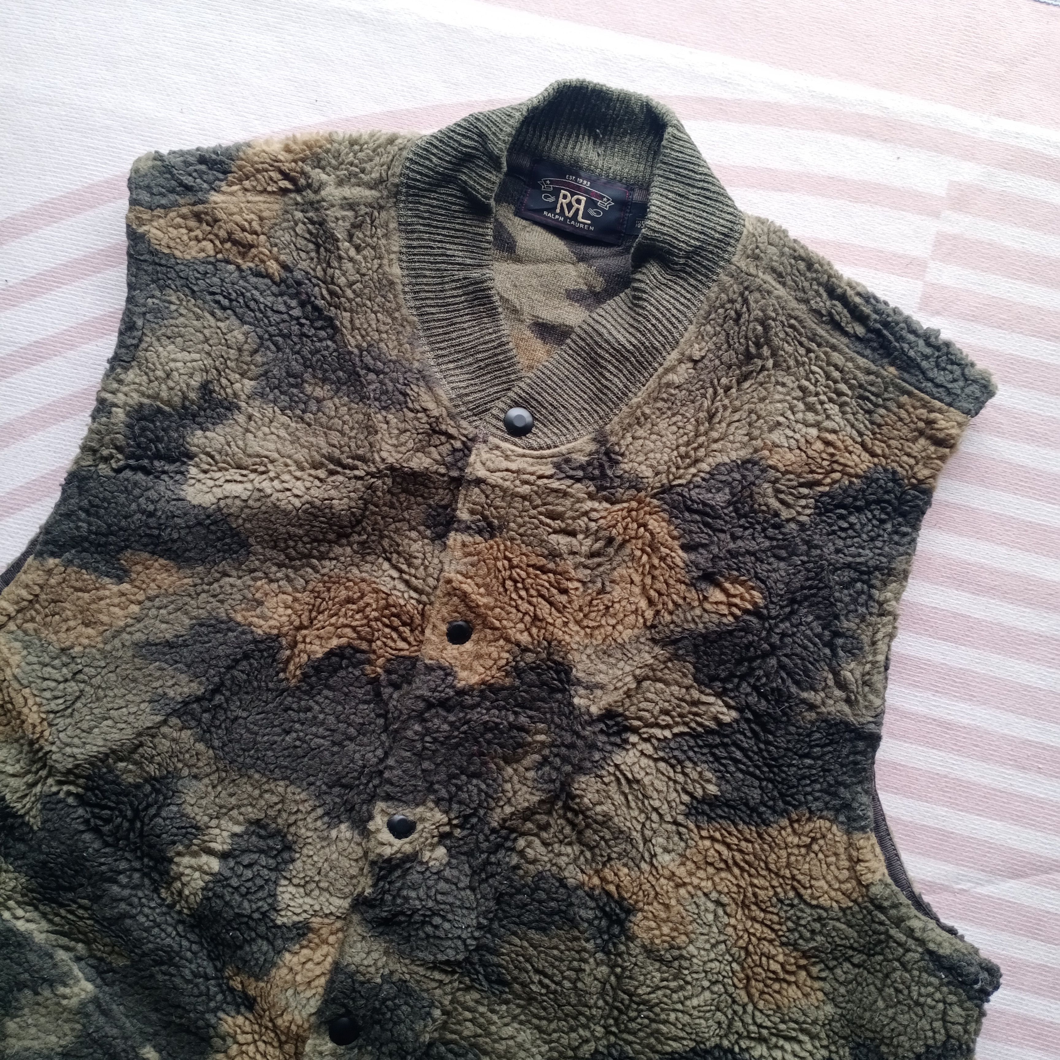 Ralph Lauren RRL DOUBLE RL Ralph Lauren Sherpa Fleece Vest - Camo Size US XL / EU 56 / 4 - 3 Thumbnail