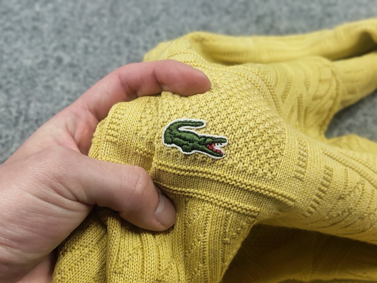 Lacoste Vintage 80's Lacoste France textured knit sweater V neck Size US XL / EU 56 / 4 - 11 Thumbnail