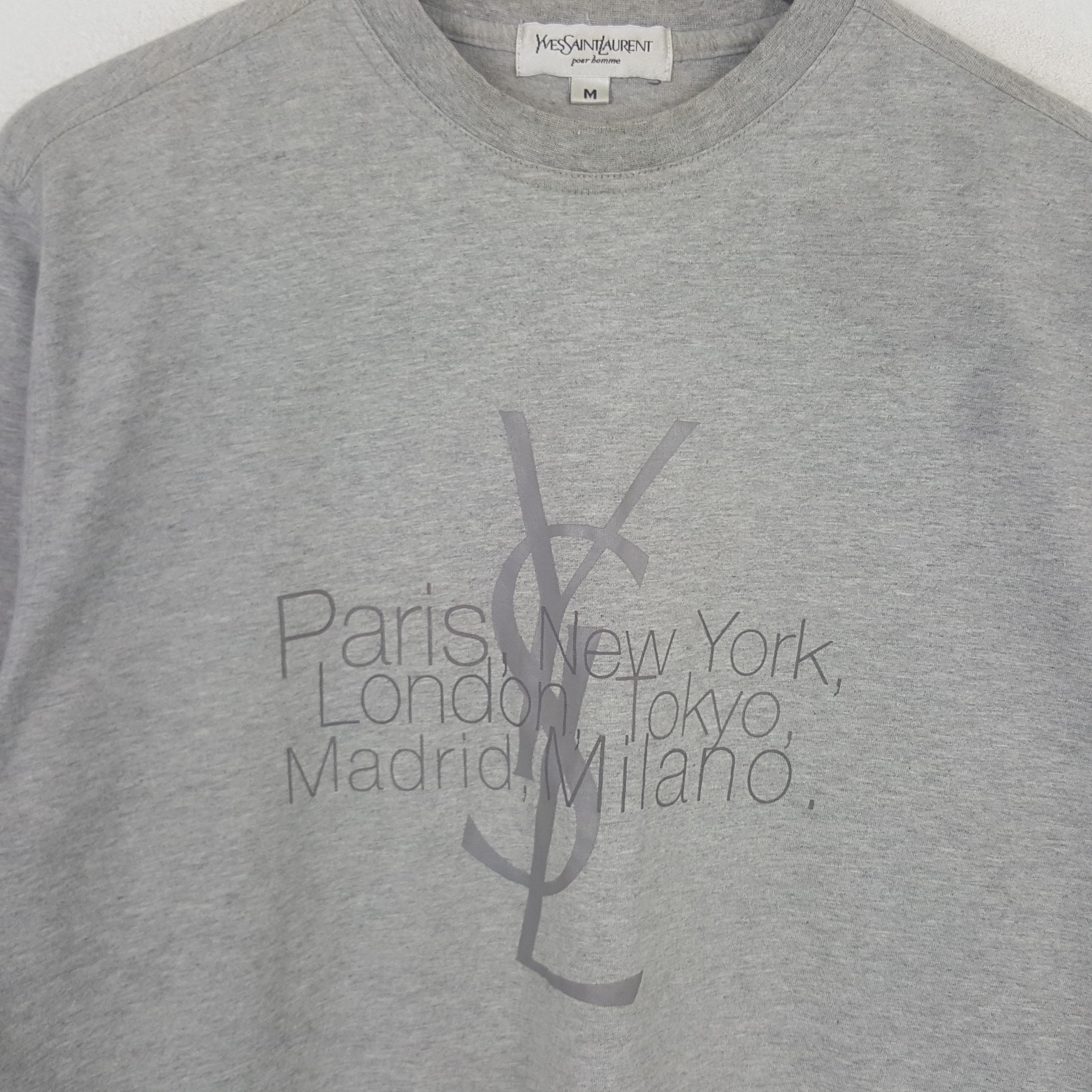 Yves Saint Laurent Vintage Yves Saint Laurent Logo T-shirt Size US L / EU 52-54 / 3 - 2 Thumbnail