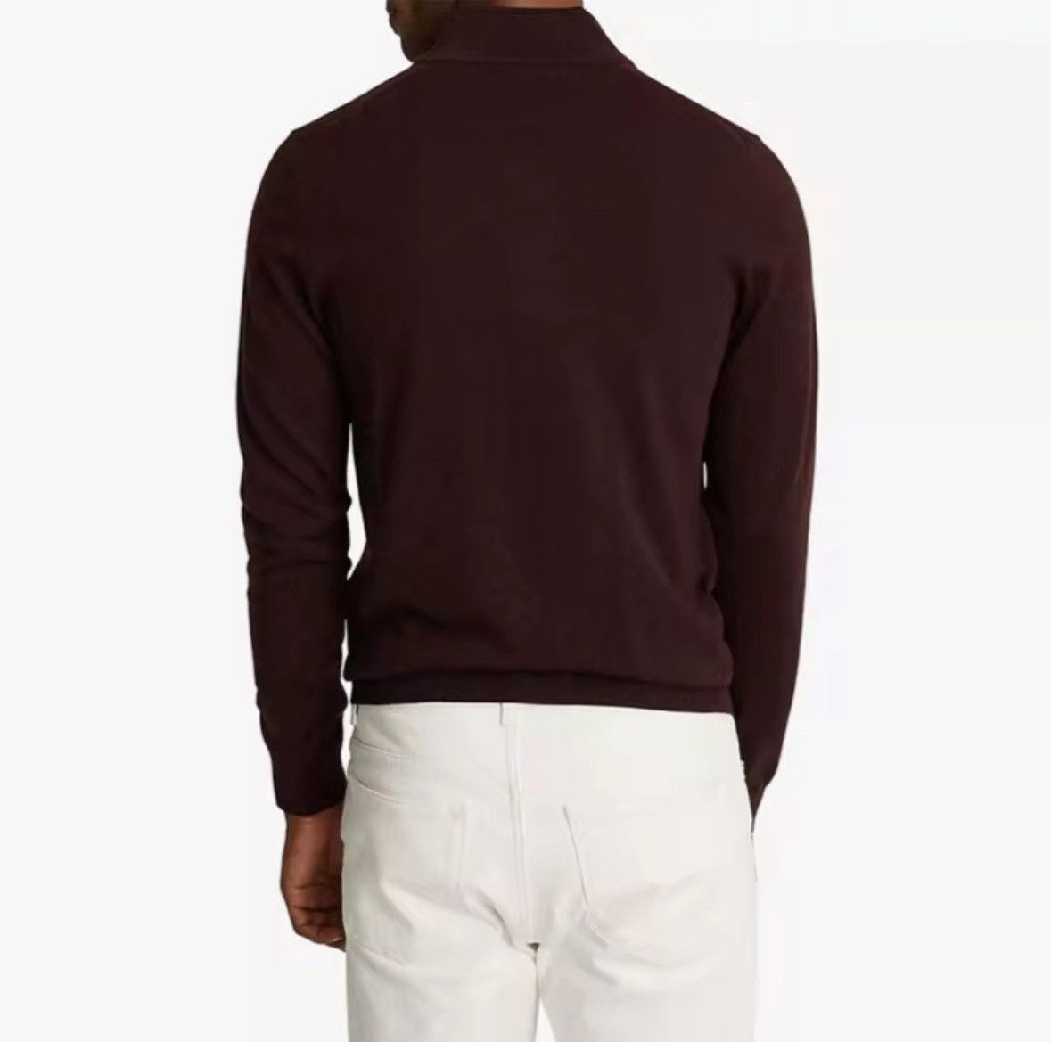 Other Classic Brown Polo Sweatshirt – Wool Blend, Old Money Style Size US M / EU 48-50 / 2 - 4 Thumbnail