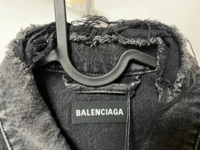 Balenciaga Balenciaga Charity Green Black Washed Denim Jacket 2502-Nex Size US M / EU 48-50 / 2 - 5 Thumbnail