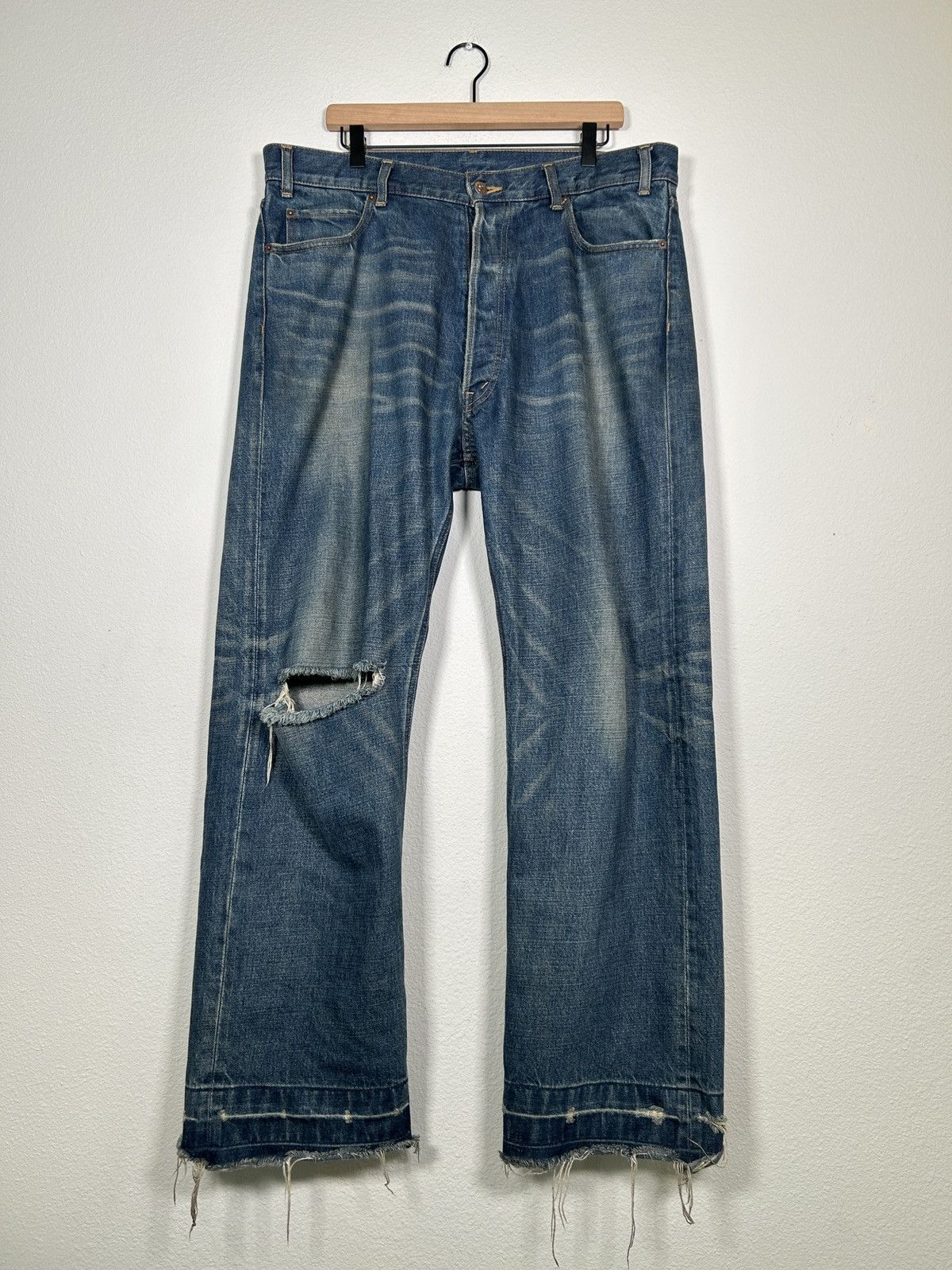 Celine M_CU_007 Dirty Distressed Jeans - Hedi Slimane Era | Grailed