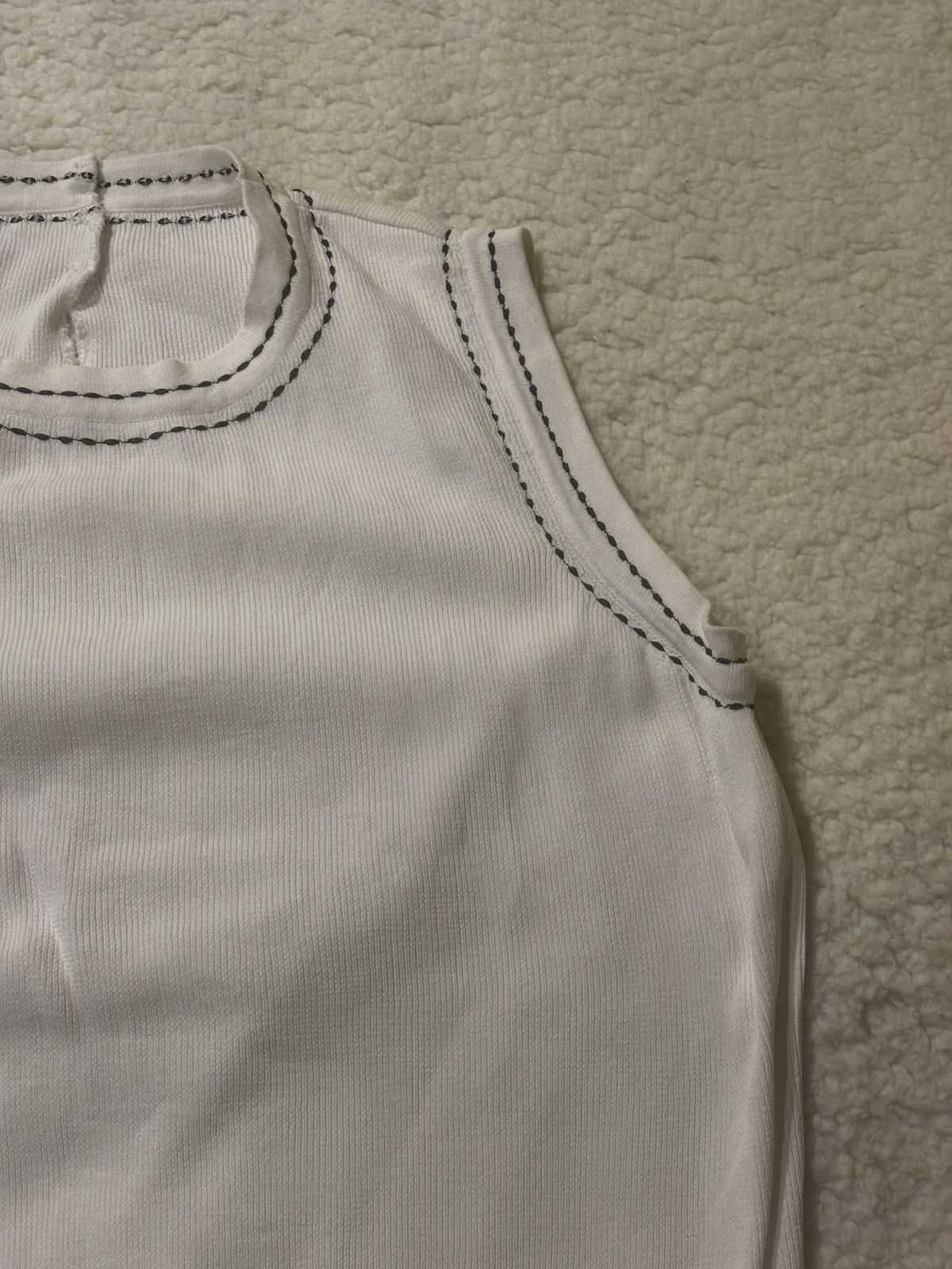 Other White sleeveless top with black stiching Size S / US 4 / IT 40 - 4 Thumbnail
