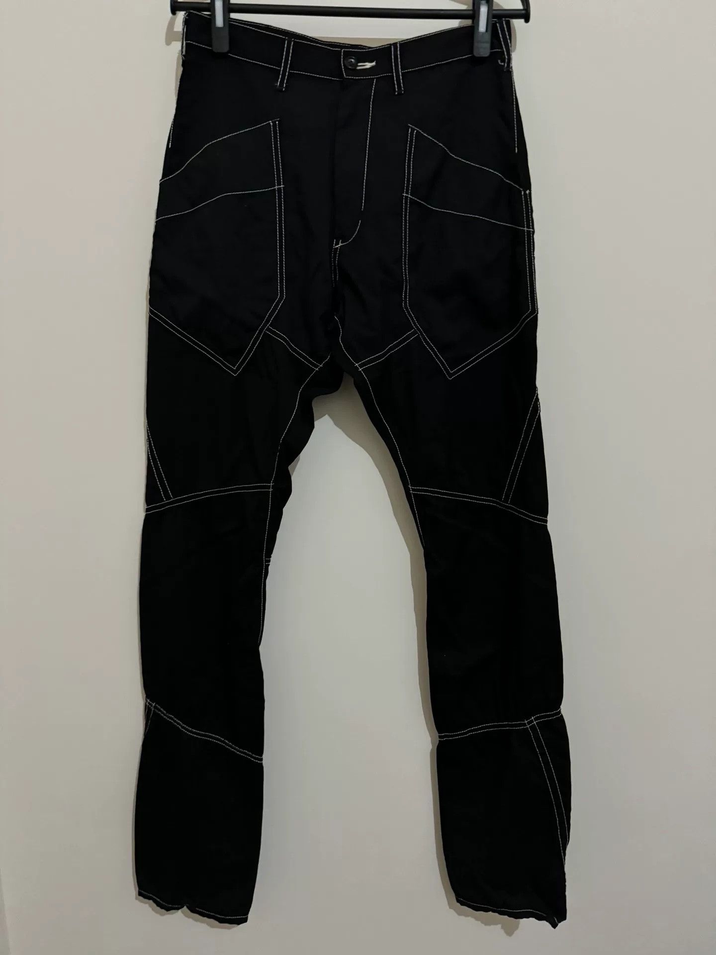 Sulvam lightweight black wool pants with unique design Size US 38 / EU 54 - 1 Thumbnail