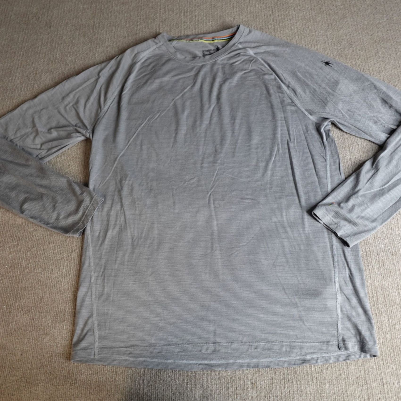 Smartwool SmartWool Mens Sweater XL Gray Raglan Merino Wool Blend Knit Pullover Long Sleeve Striped Logo Zip? Not applicable Size US XL / EU 56 / 4 - 2 Thumbnail