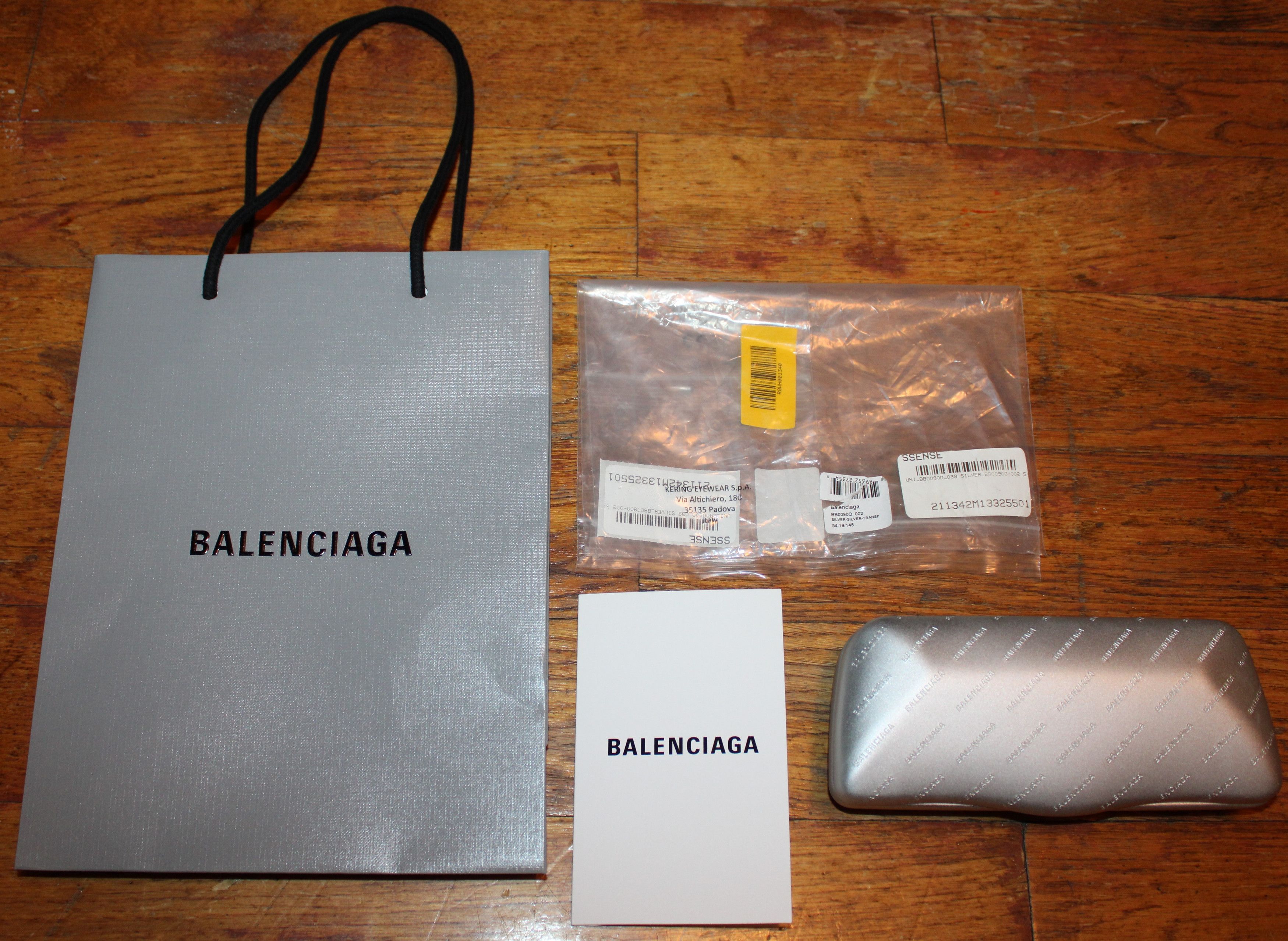 image of Balenciaga Bb0090O 002 Silver-Tone, Men's