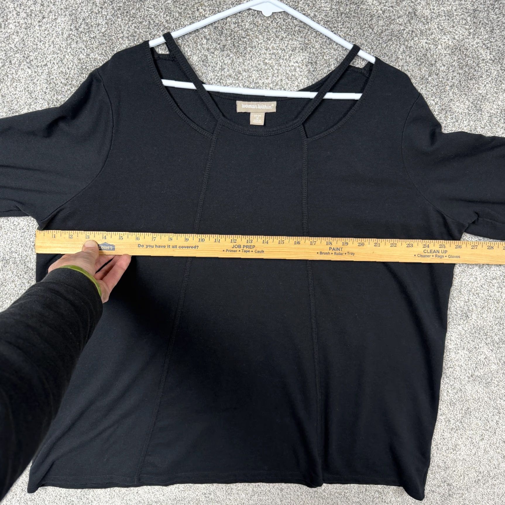 Vintage VINTAGE Women Within Tunic Top Womens 1X Plus 22/24 Black Long Sleeve Layering Size XL / US 12-14 / IT 48-50 - 4 Thumbnail