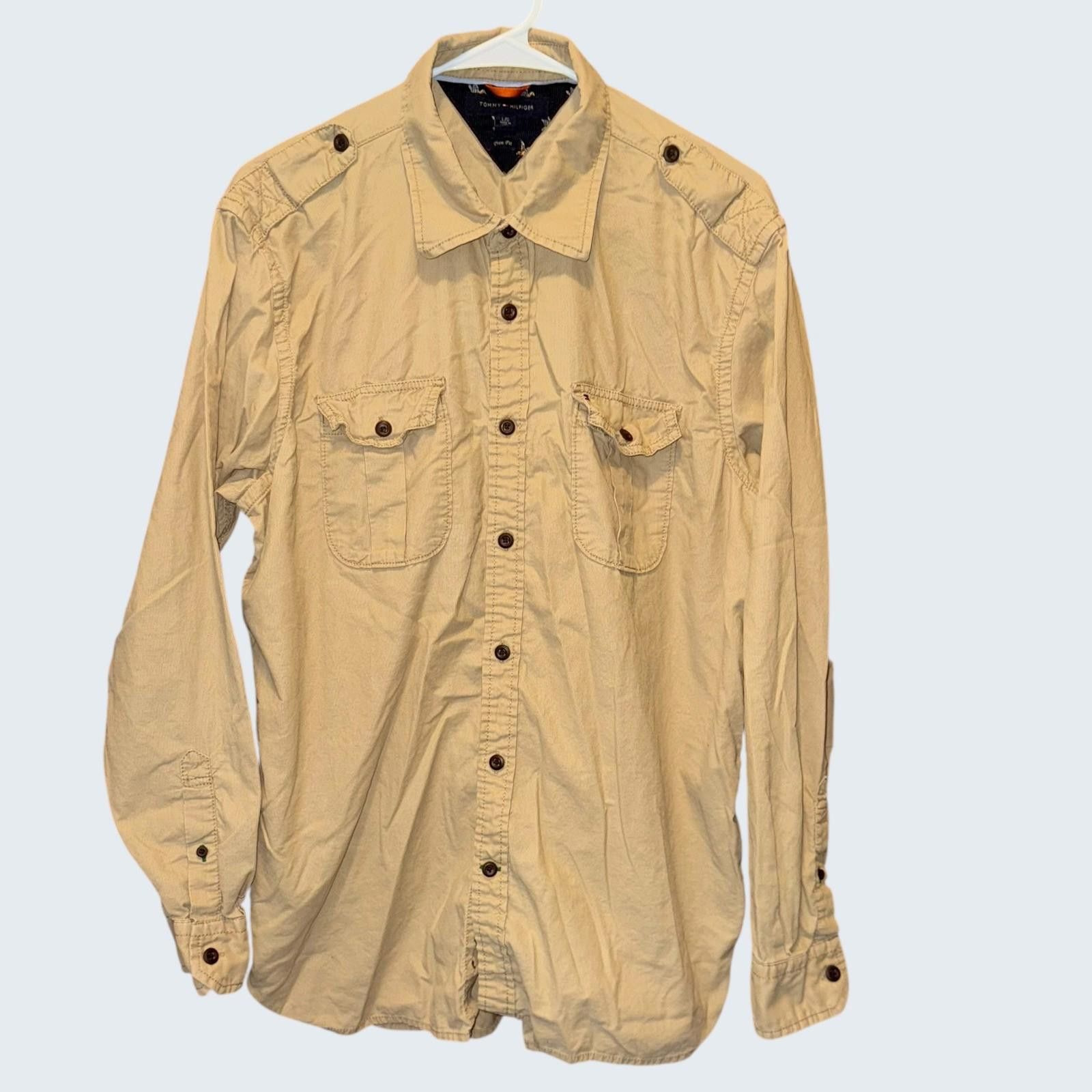 Tommy Hilfiger Tommy Hilfiger Mens Tan Corduroy Button Down Shirt Utility L Size US L / EU 52-54 / 3 - 1 Thumbnail