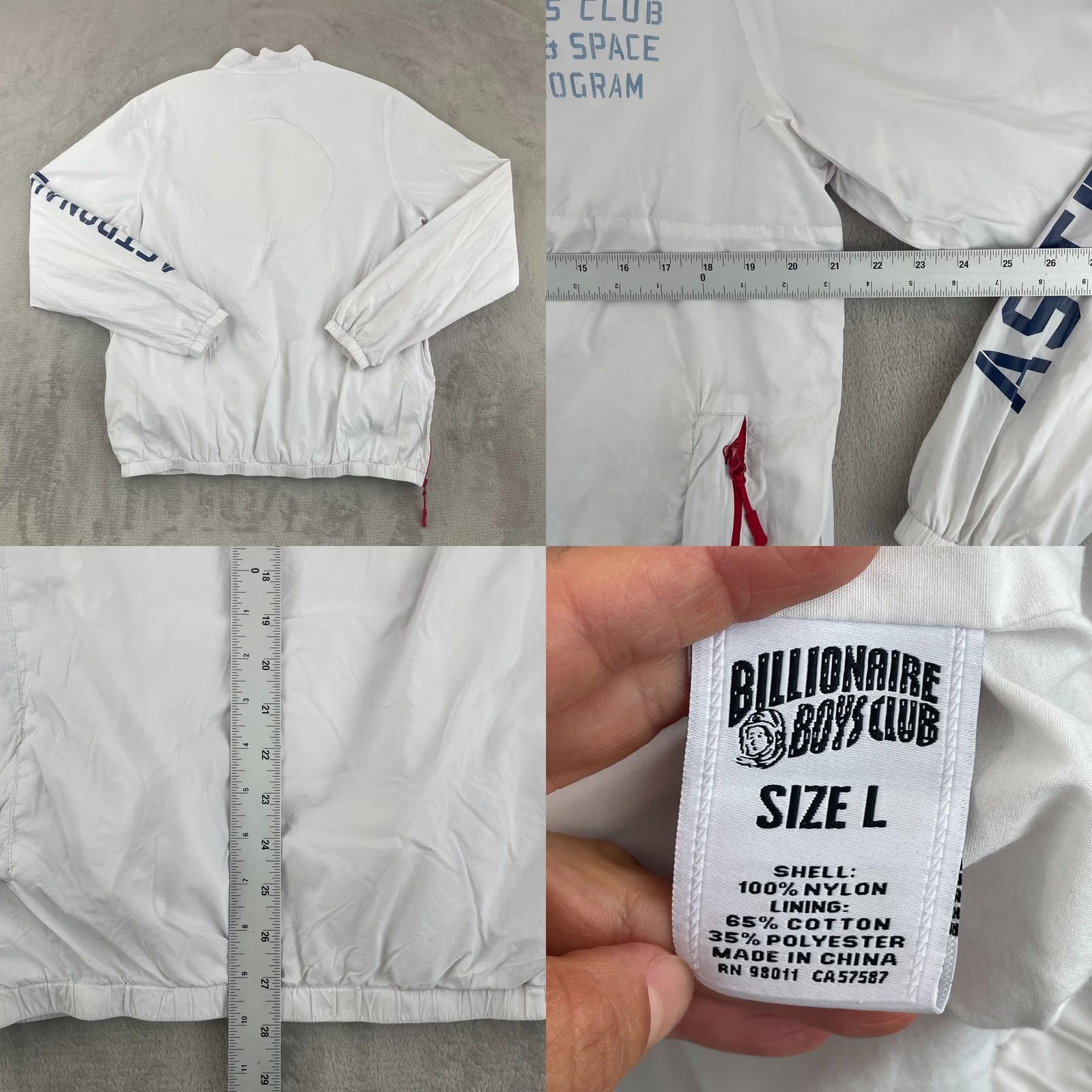 Billionaire Boys Club Billionaire Boys Club Jacket Men Blast L White Pullover Zip Pockets Windbreaker 1/2 Zip All Seasons Athletic Mens Size US L / EU 52-54 / 3 - 9 Thumbnail