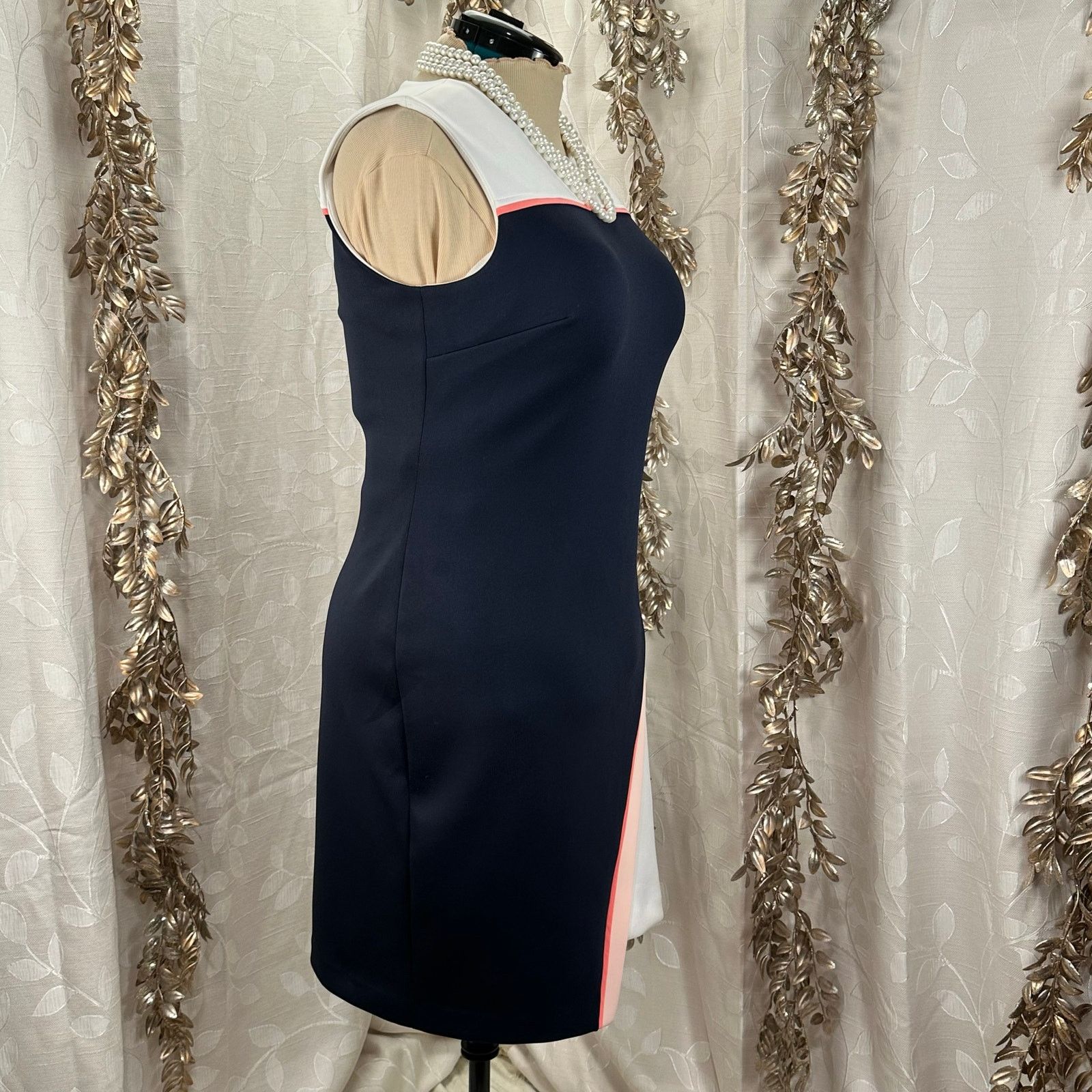Tommy Hilfiger Tommy Hilfiger Navy White Coral Sheath Dress Size 14 Size XL / US 12-14 / IT 48-50 - 6 Thumbnail