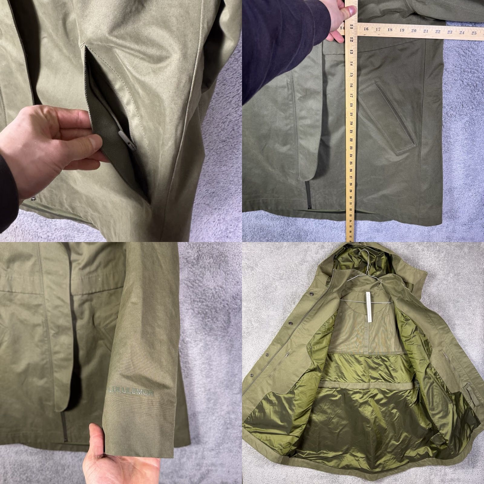 Lululemon Lululemon Rain Shaker Trench Jacket Womens 6 Full Zip Hooded Waterproof Softshell Green Long Sleeve Size M / US 6-8 / IT 42-44 - 9 Thumbnail