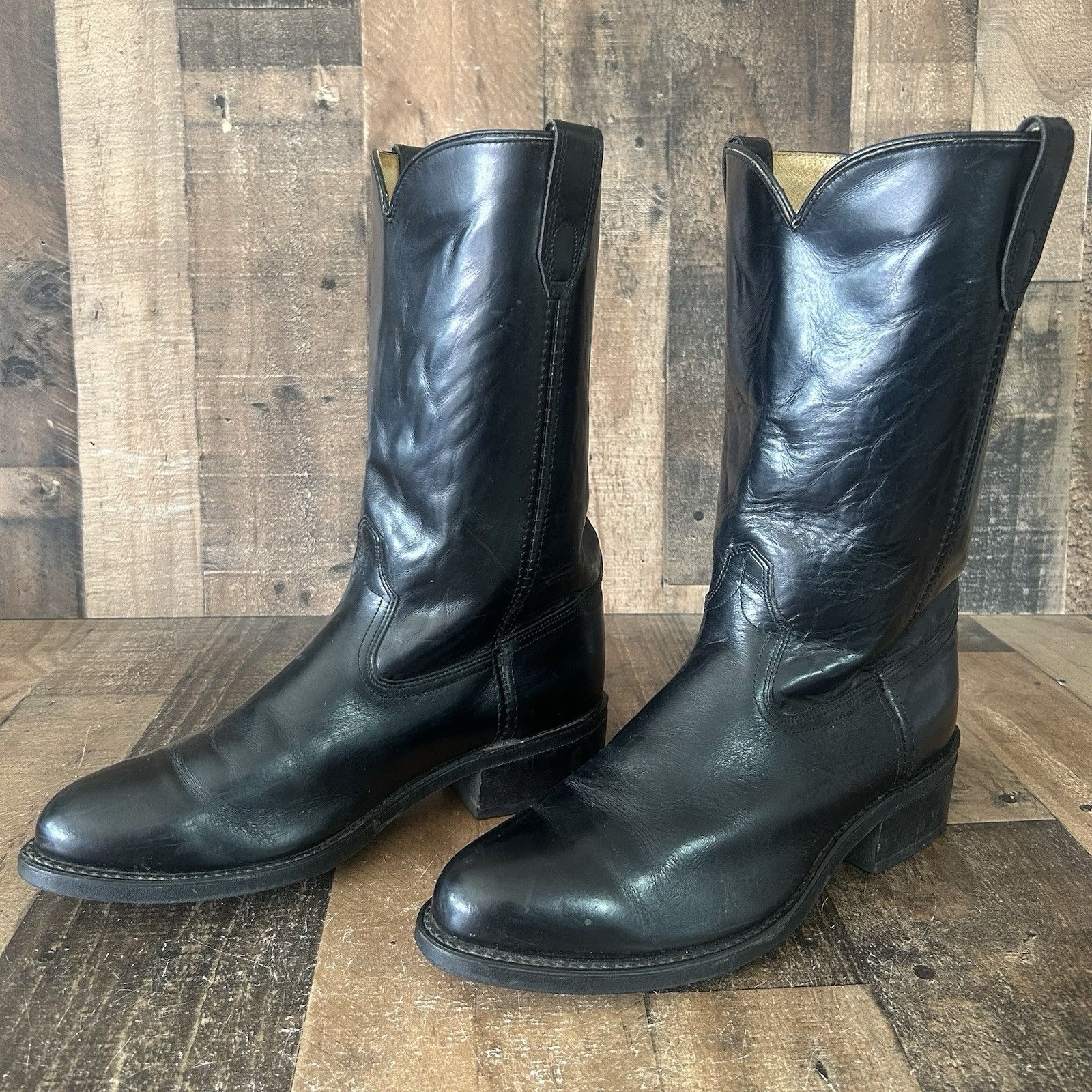 Acme Clothing Acme Vintage Black Oil Resistant Cowboy Boots Mens 10.5 EW Size US 10.5 / EU 43-44 - 6 Thumbnail
