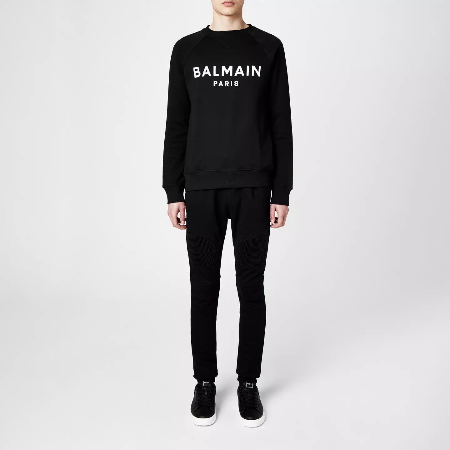 Balmain o1g2r1mq0426 Logo Crew Sweater in Noir Size US S / EU 44-46 / 1 - 5 Thumbnail