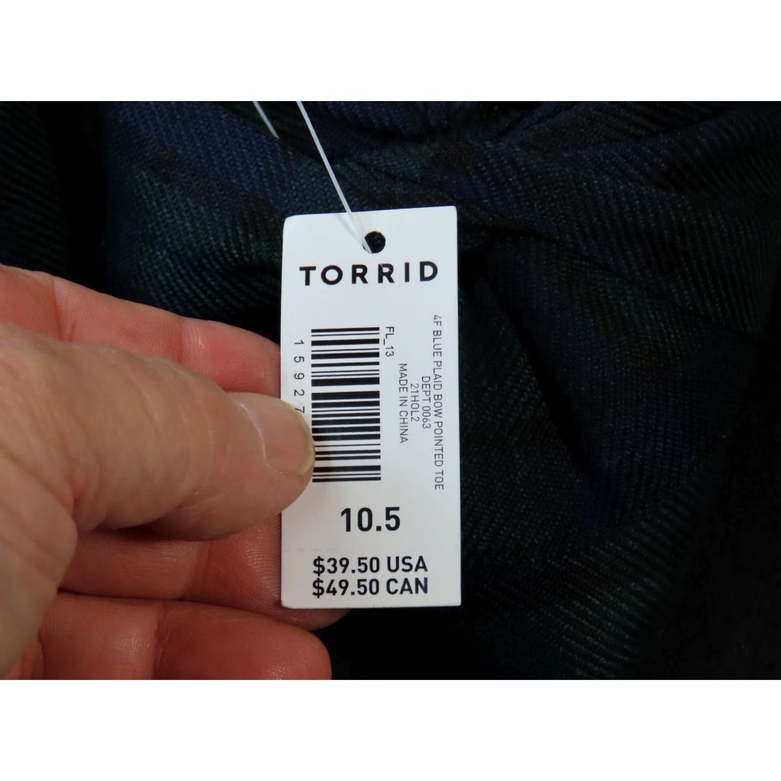 Torrid VINTAGE Torrid Blue Plaid Bow Pointed Toes Womens 10.5WW Size US 11 / IT 41 - 2 Thumbnail