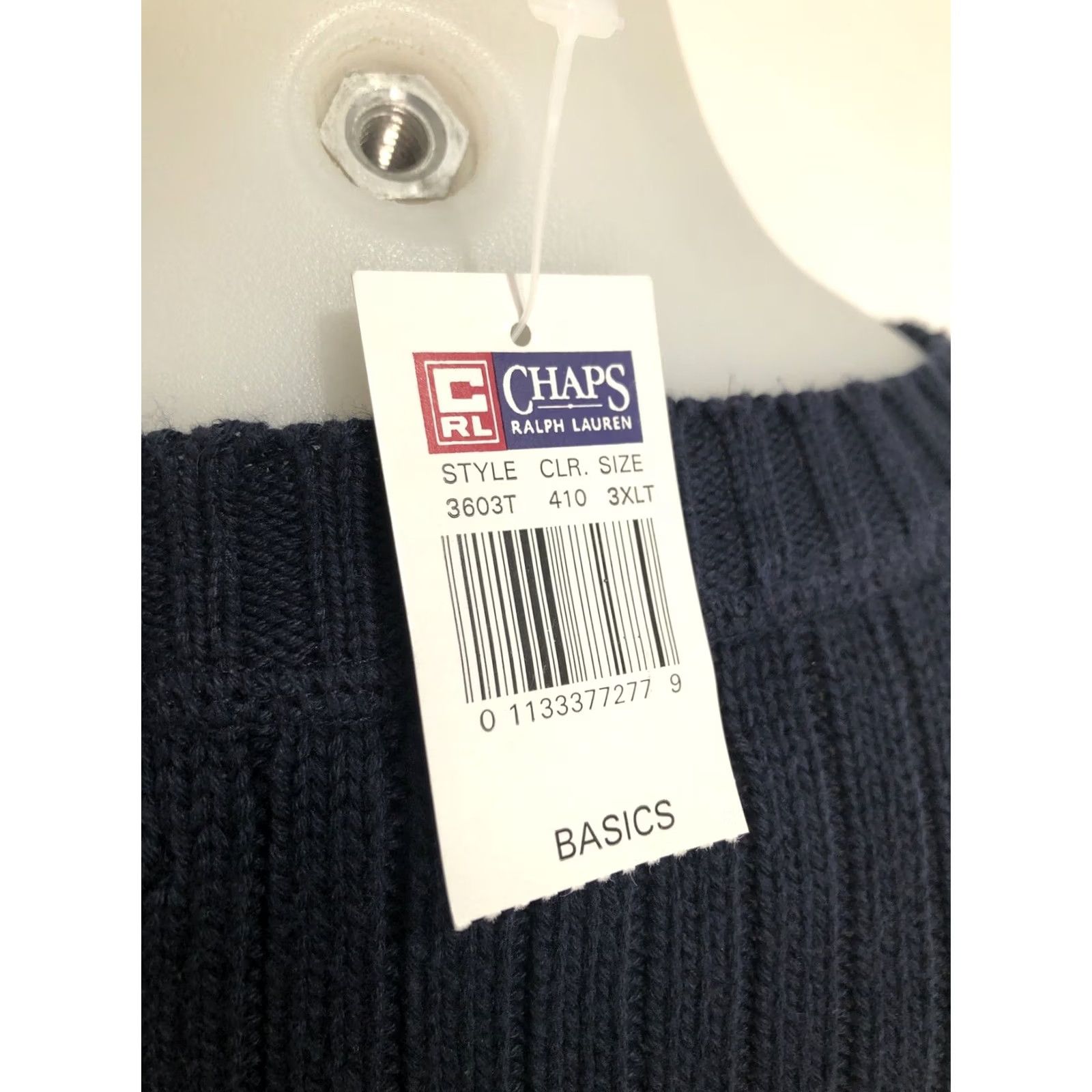 Chaps RALPH LAUREN / CHAPS Embroidered Crest Ribbed 3XLT Heavy Sweater Men Blue Pullover Knit Size US XXL / EU 58 / 5 - 5 Thumbnail