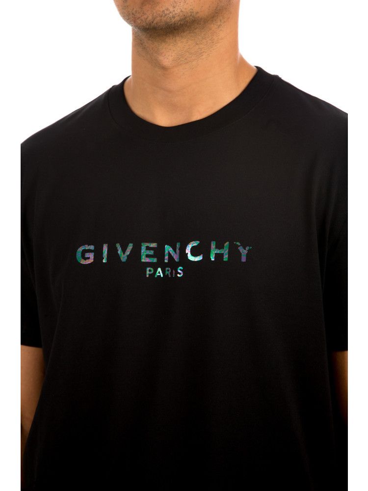 Givenchy Black Iridescent Blurred Logo T-Shirt Size US S / EU 44-46 / 1 - 3 Thumbnail