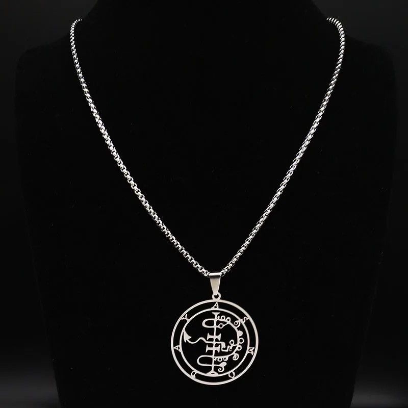 Jewelry × Vintage Sigeal Sigil De Lucifer Stainless Steel Satan Necklace Size ONE SIZE - 1 Thumbnail