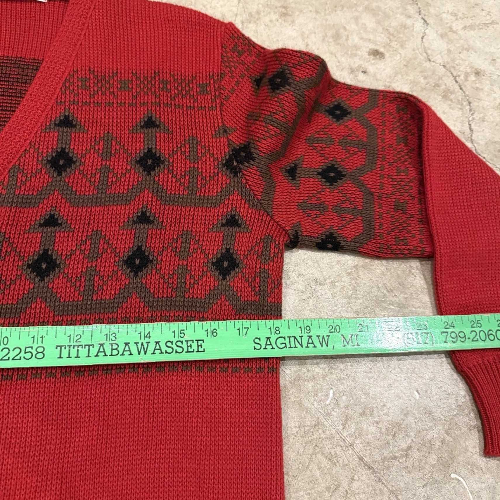 Vintage VINTAGE Avon Knit Fair Isle Cardigan Sweater Mens Medium Red Festive Mens Cardigan Sweater Size US M / EU 48-50 / 2 - 5 Thumbnail