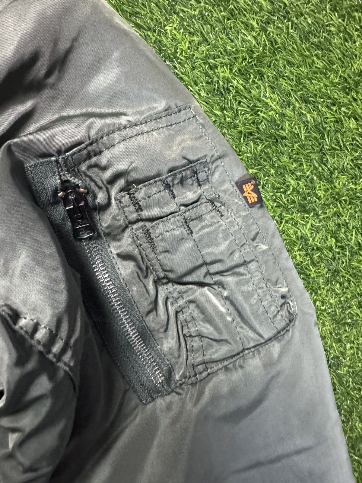 Alpha Industries × Vintage vintage alpha industries bomber jacket- leather patch Size US L / EU 52-54 / 3 - 8 Thumbnail