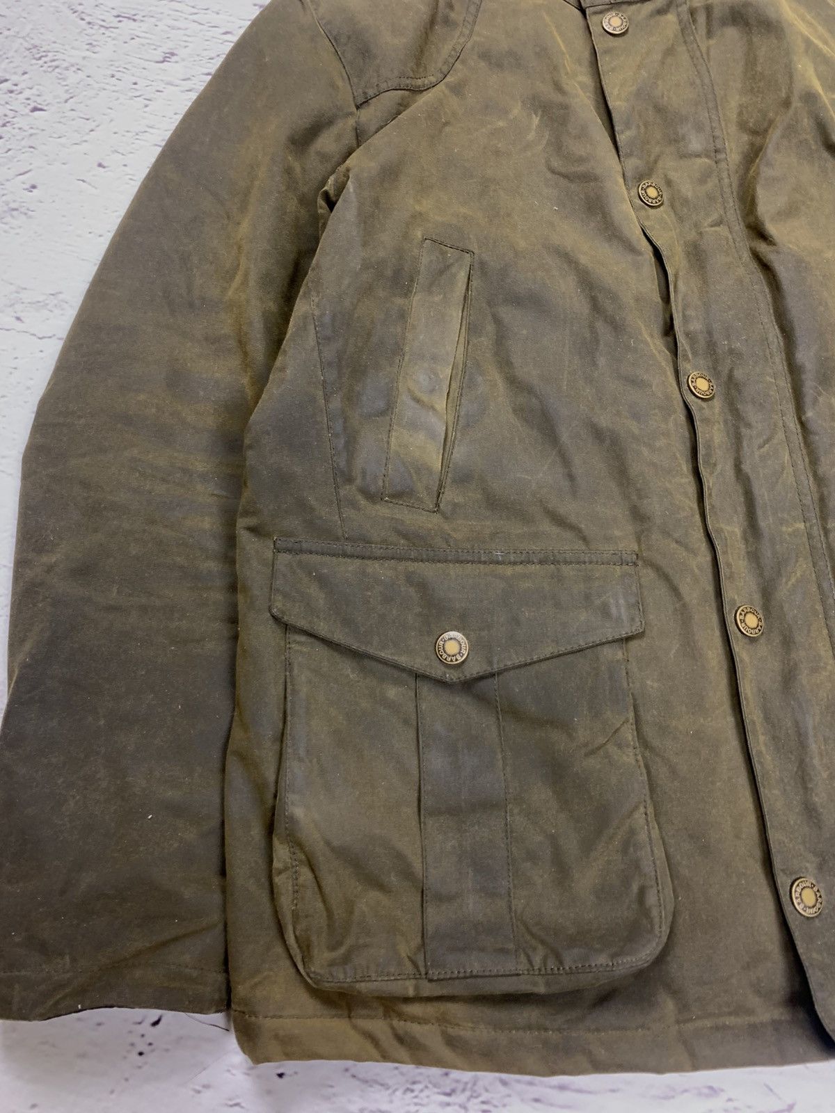 Barbour Barbour Leeward Waxed Cotton Jacket Olive Size L Size US L / EU 52-54 / 3 - 2 Thumbnail