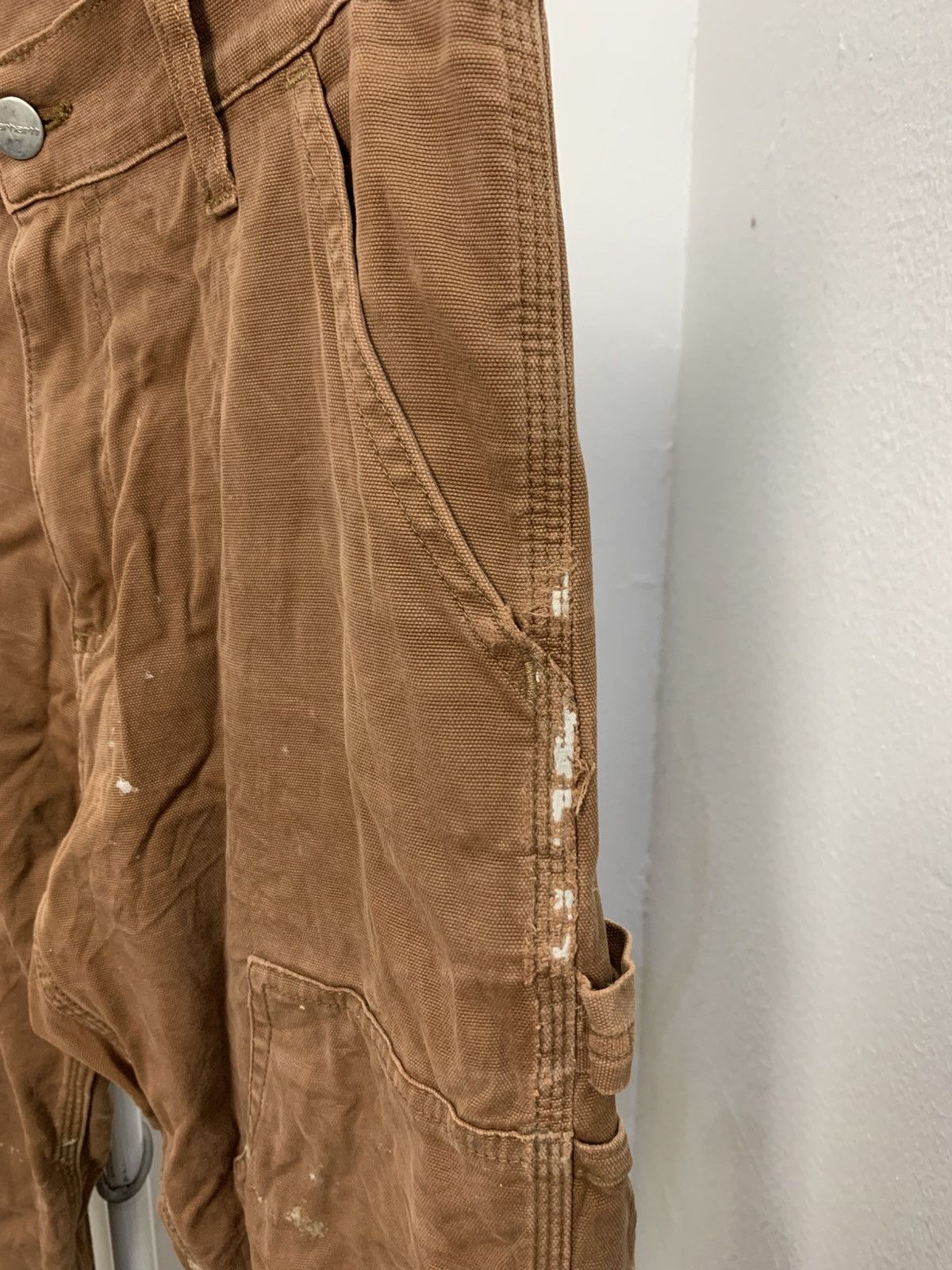 Carhartt × Carhartt Wip Trashed‼️Carhartt double knee carpenter painted damaged Size US 30 / EU 46 - 8 Thumbnail