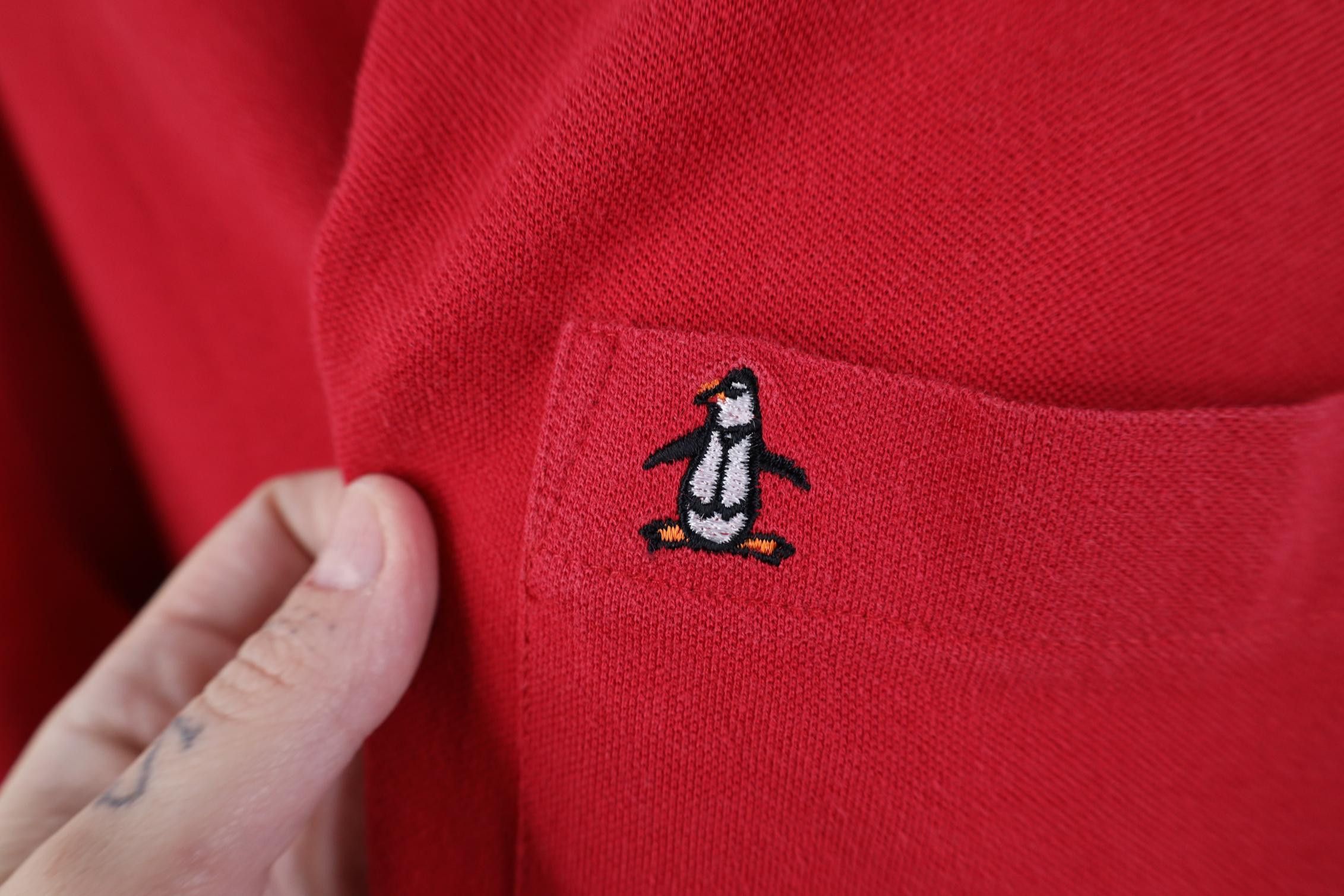 Vintage Vintage 80s 90s Streetwear Penguin Knit Golf Polo Shirt Red Size US M / EU 48-50 / 2 - 4 Thumbnail