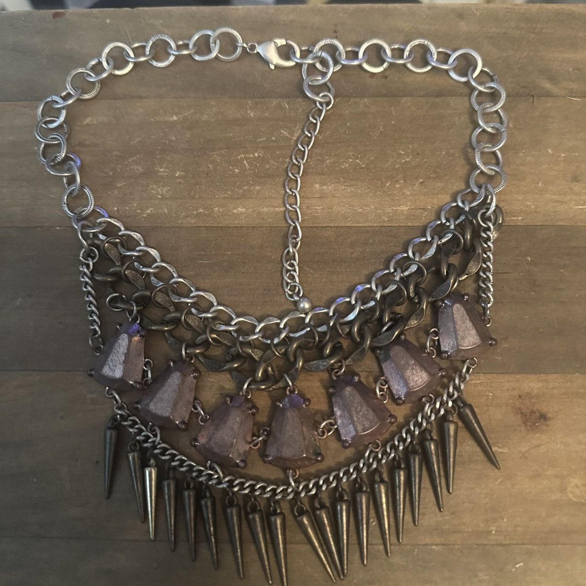 Urban Outfitters Urban Outfitters two tone layered spike fringe necklace Size ONE SIZE - 2 Thumbnail