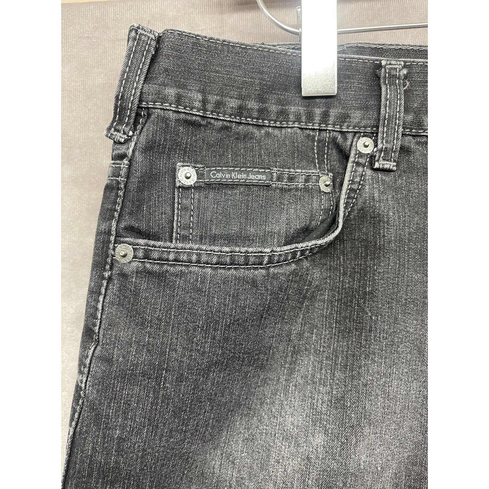 Calvin Klein VTG Y2K Black CALVIN KLEIN Straight Leg Jeans 36 X 32 Jnco S Size US 36 / EU 52 - 3 Thumbnail