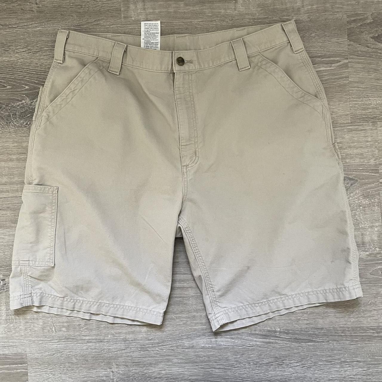 Carhartt × Vintage Vintage Y2K 90's Carhartt Beige Carpenter Shorts Size US 40 / EU 56 - 2 Thumbnail