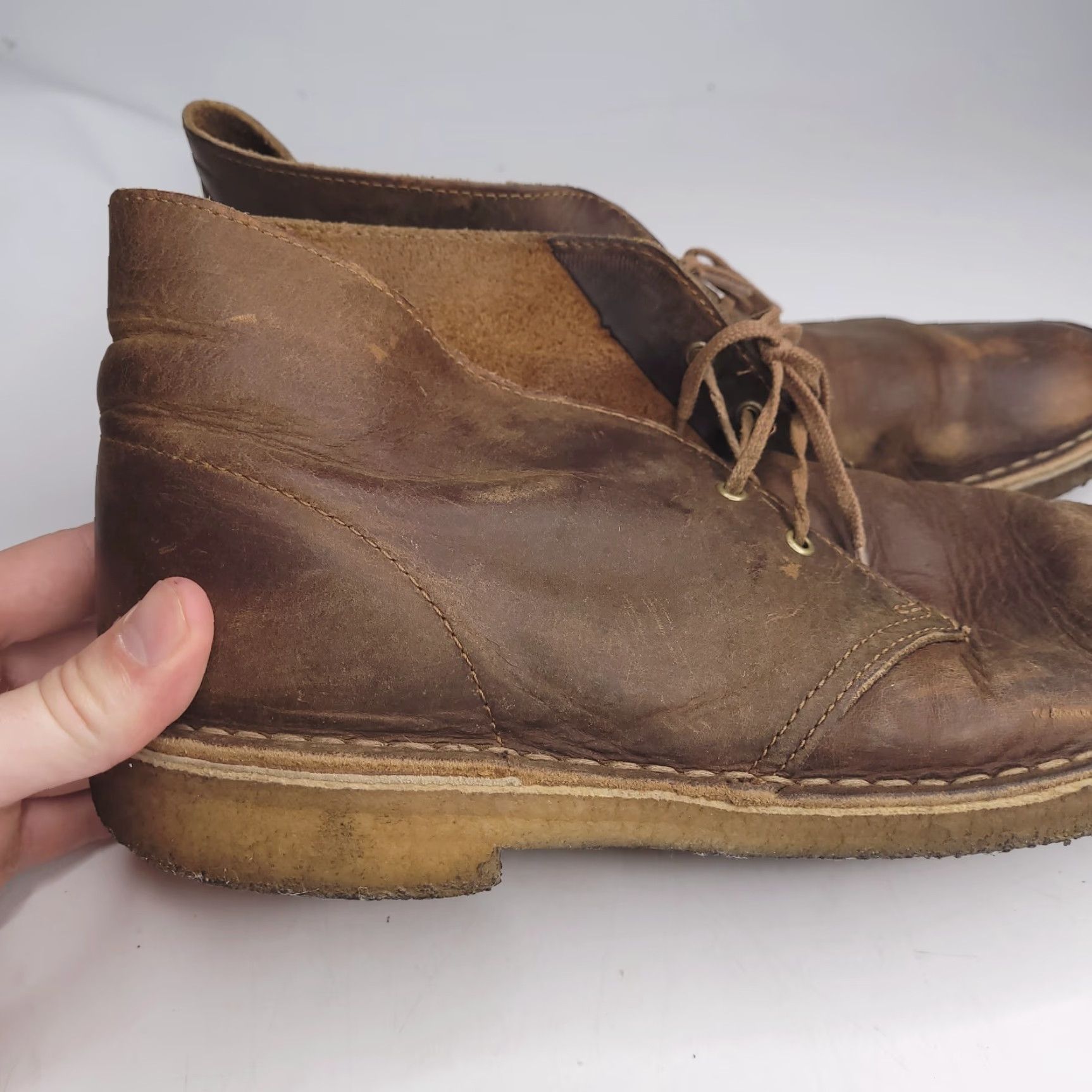 Clarks Clarks Boots Mens 10 Brown Bushacre 3 Leather Chukka Lace Size US 10 / EU 43 - 2 Thumbnail