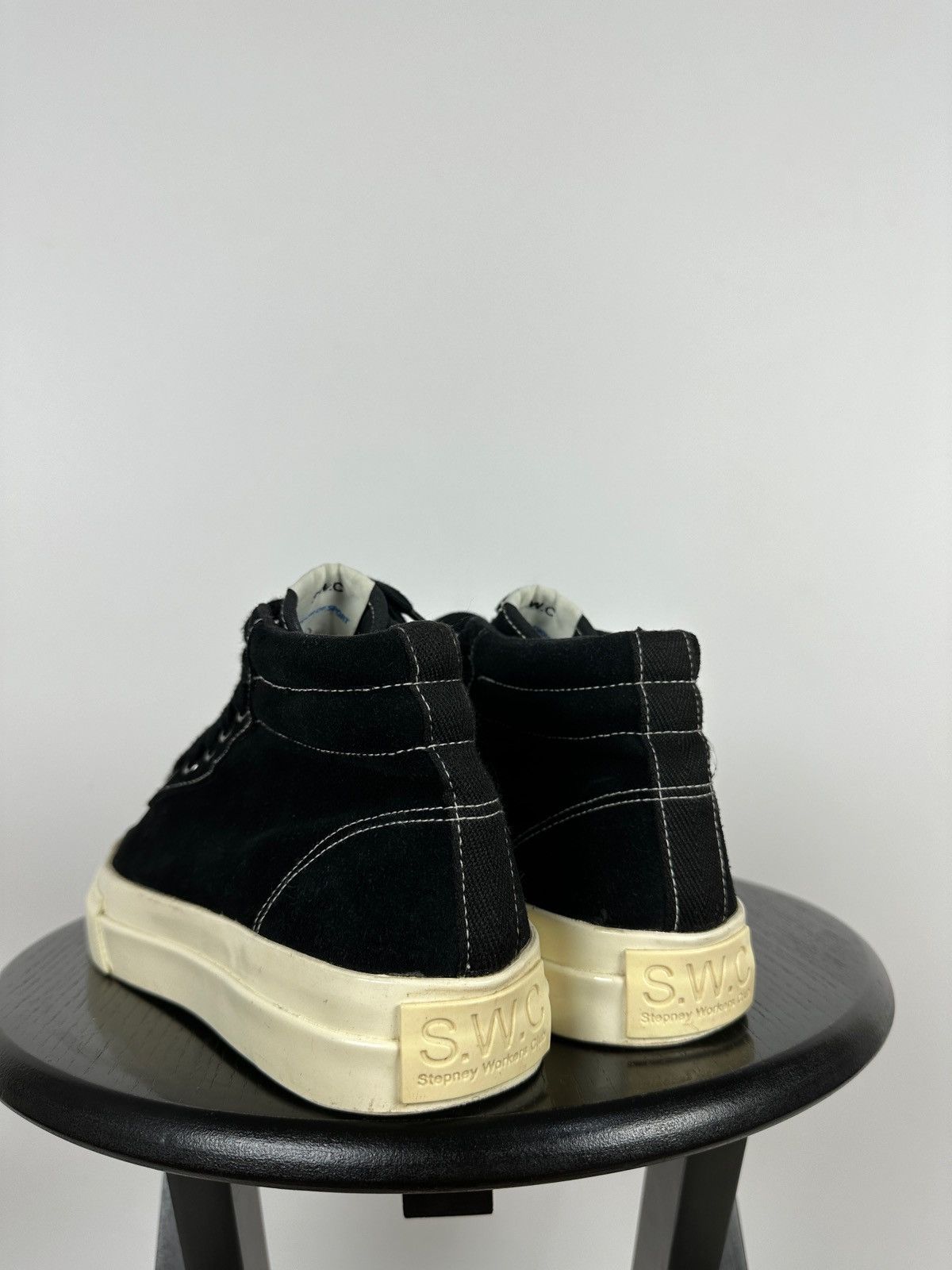 Stepney Workers Club Stepney Workers Club Black Suede Hi-Top Sneakers Size US 7 / EU 40 - 6 Thumbnail